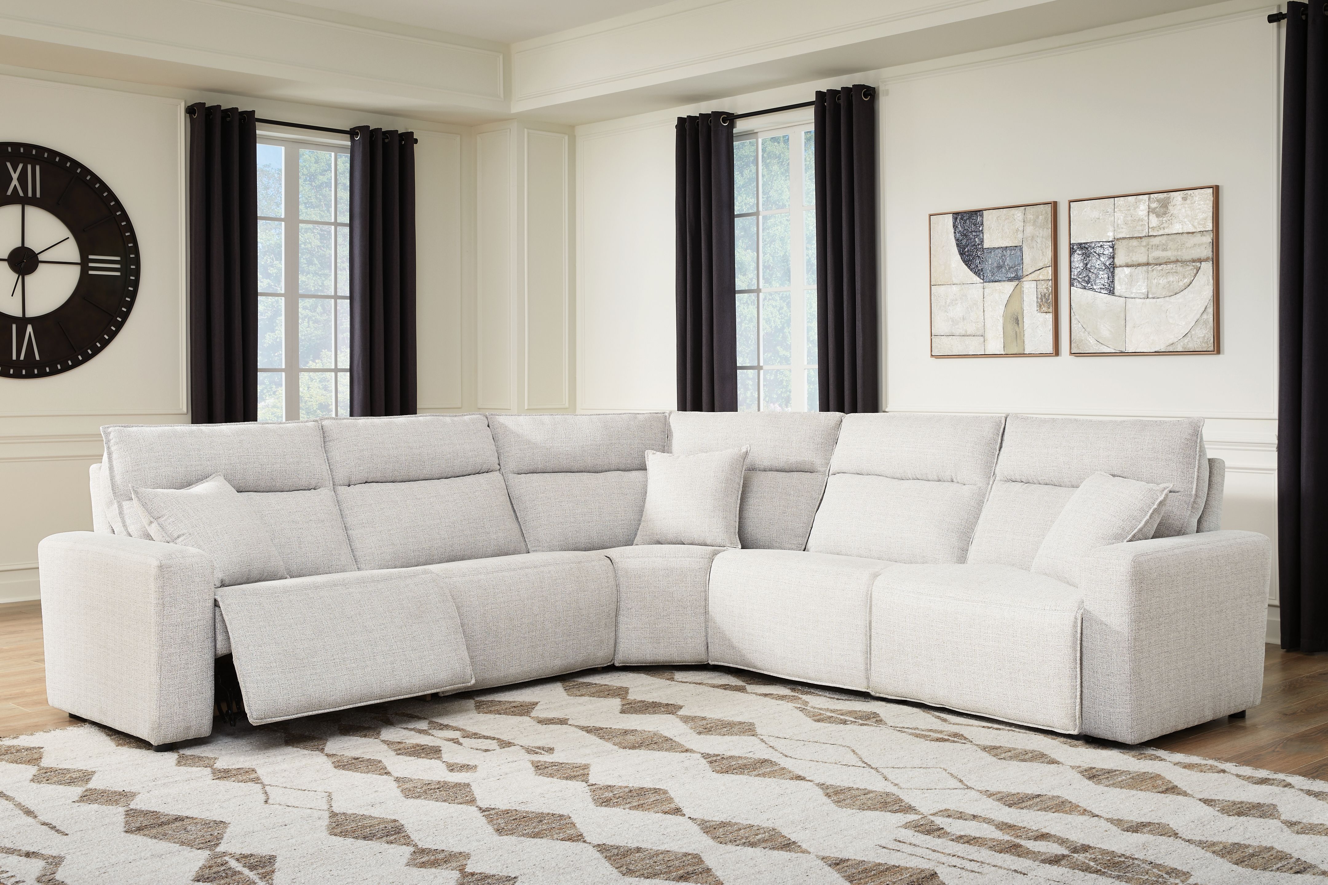 Ashley Furniture Modmax II - 5-Piece Power Reclining Sectional - Stone - Image 4