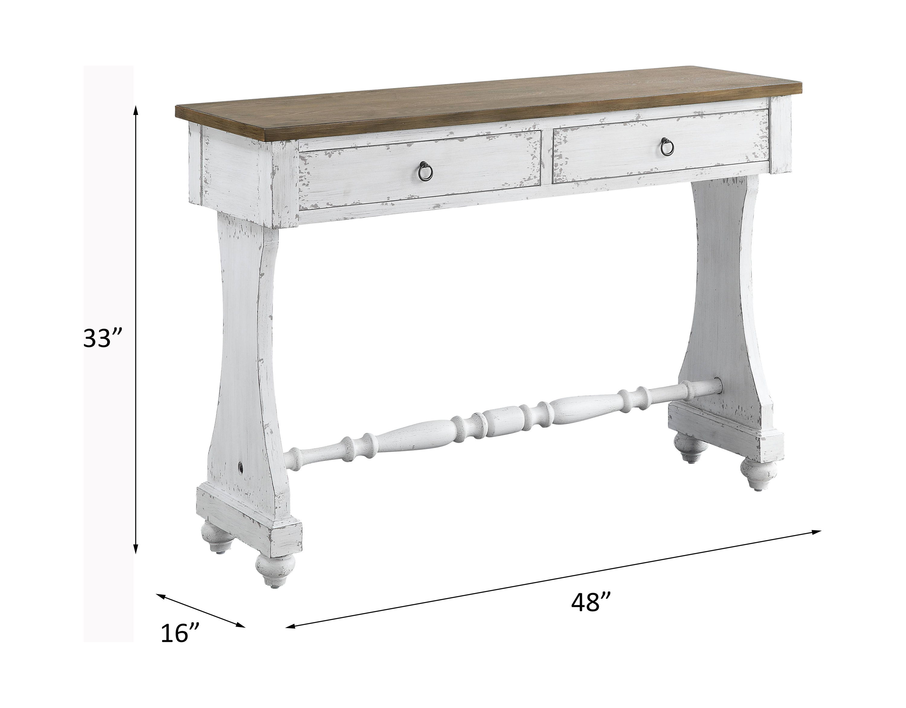 Carminda - Console Table - Antique White, white, view 4