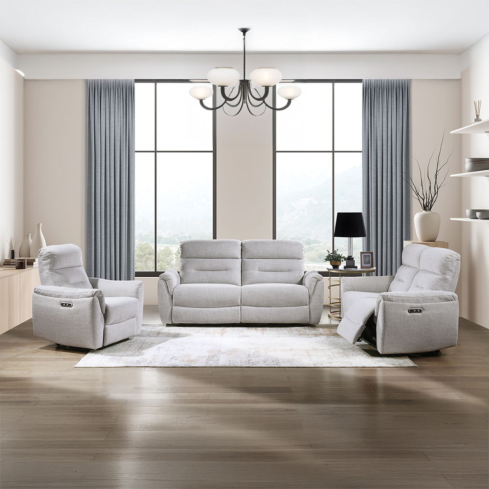 Eastre - Power Motion Sofa With USB Port - Beige Chenille, beige, view 7