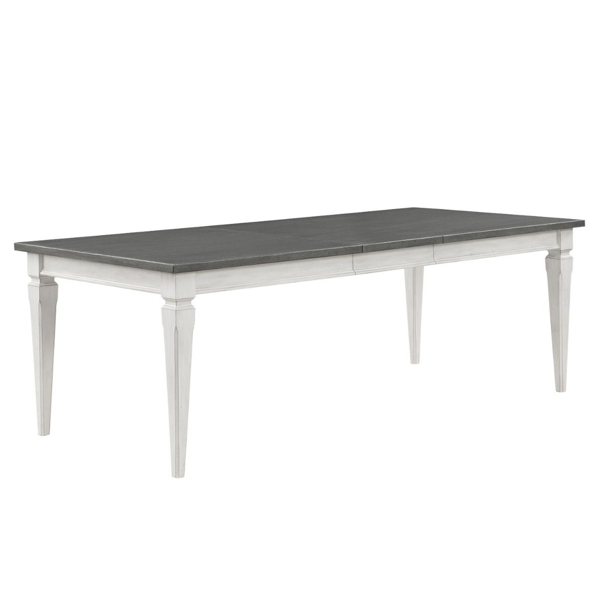 Katia - Dining Table With Leaf - Rustic Gray & Weathered White, white