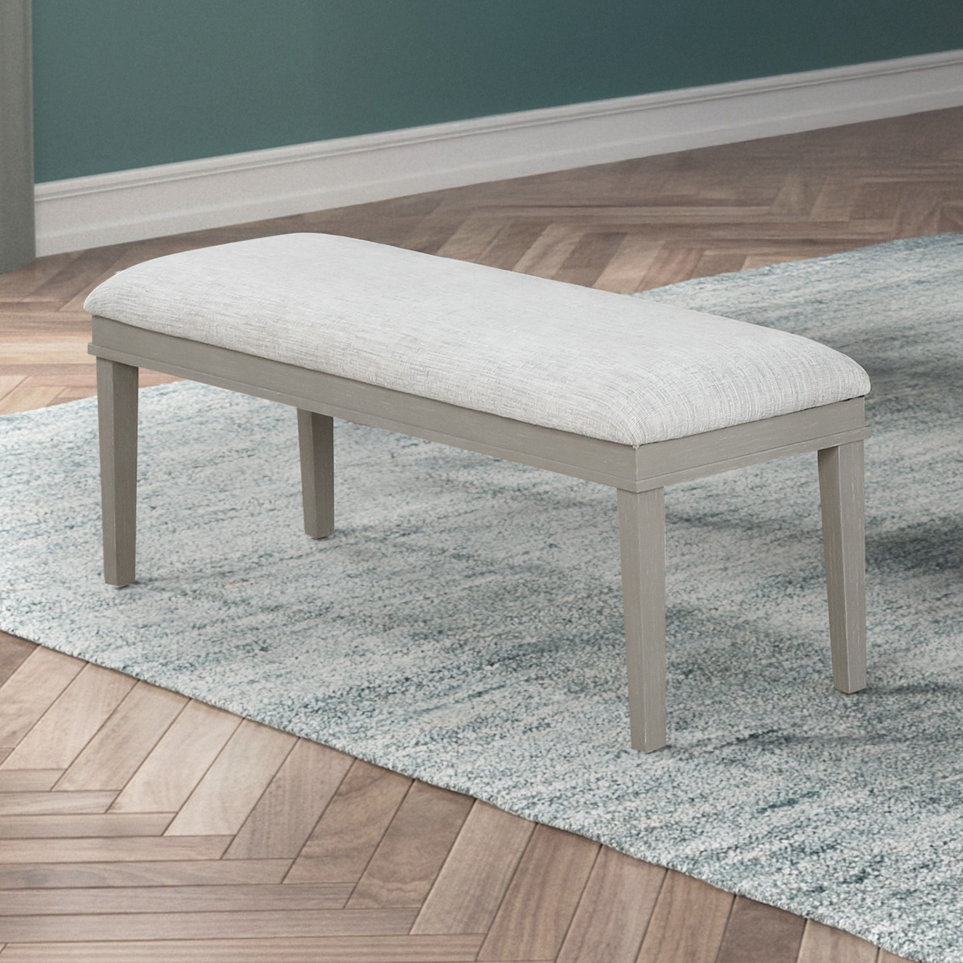 Essence - Dining Bench With Natural Cushion - Gray