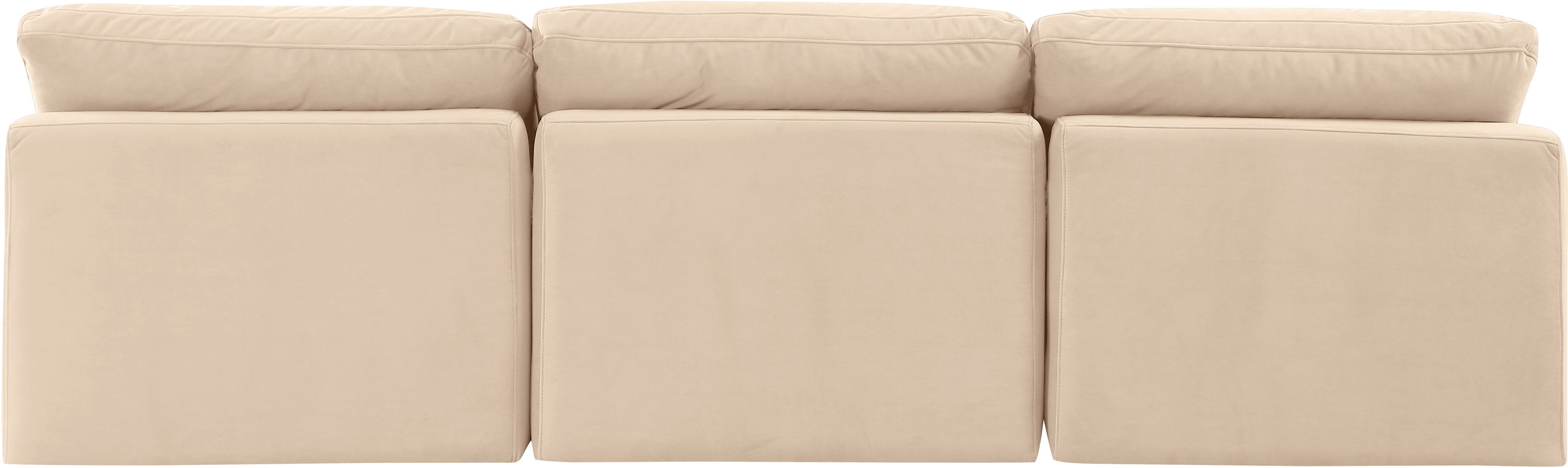 Indulge - Velvet 3 Piece Modular Armless Sofa - Beige