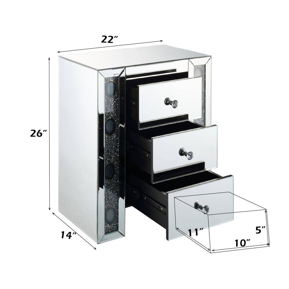 Sonia - Accent Table - Mirrored & Faux Agate Stone, silver, view 7