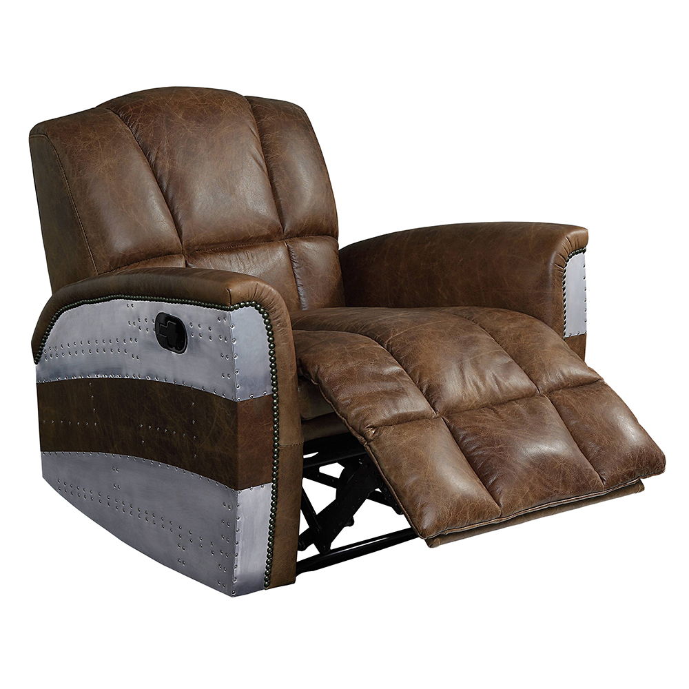 Brancaster - Power Motion Recliner - Retro Brown Top Grain Leather & Aluminum, light brown, view 7