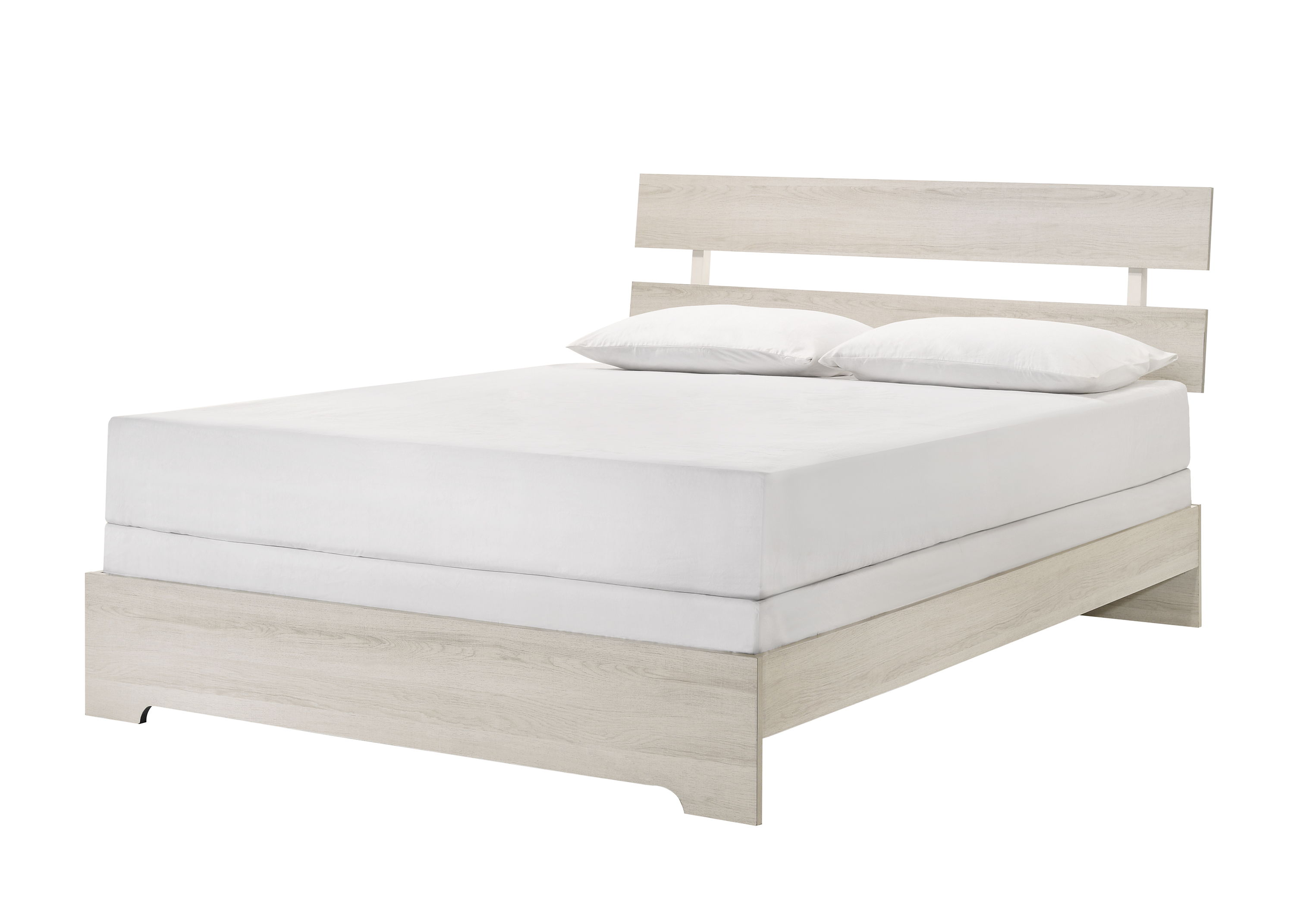 Atticus - Queen Platform Bed In One Box - White Image