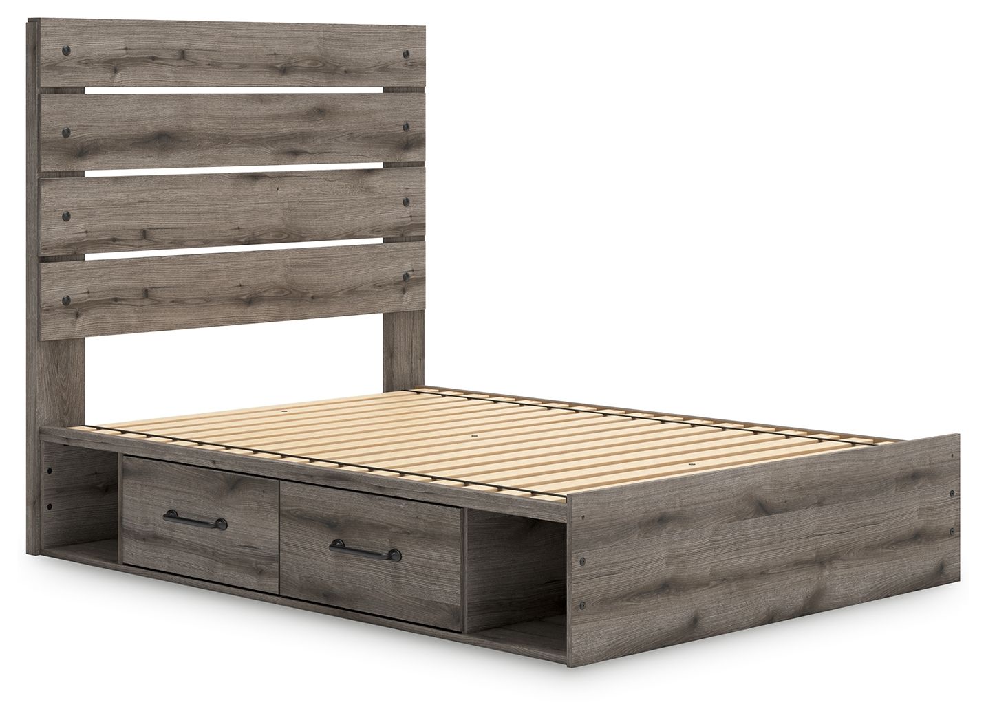 Ashley Furniture Graystorm - Full Panel Bed With Storage - Brown Gray - Image 3