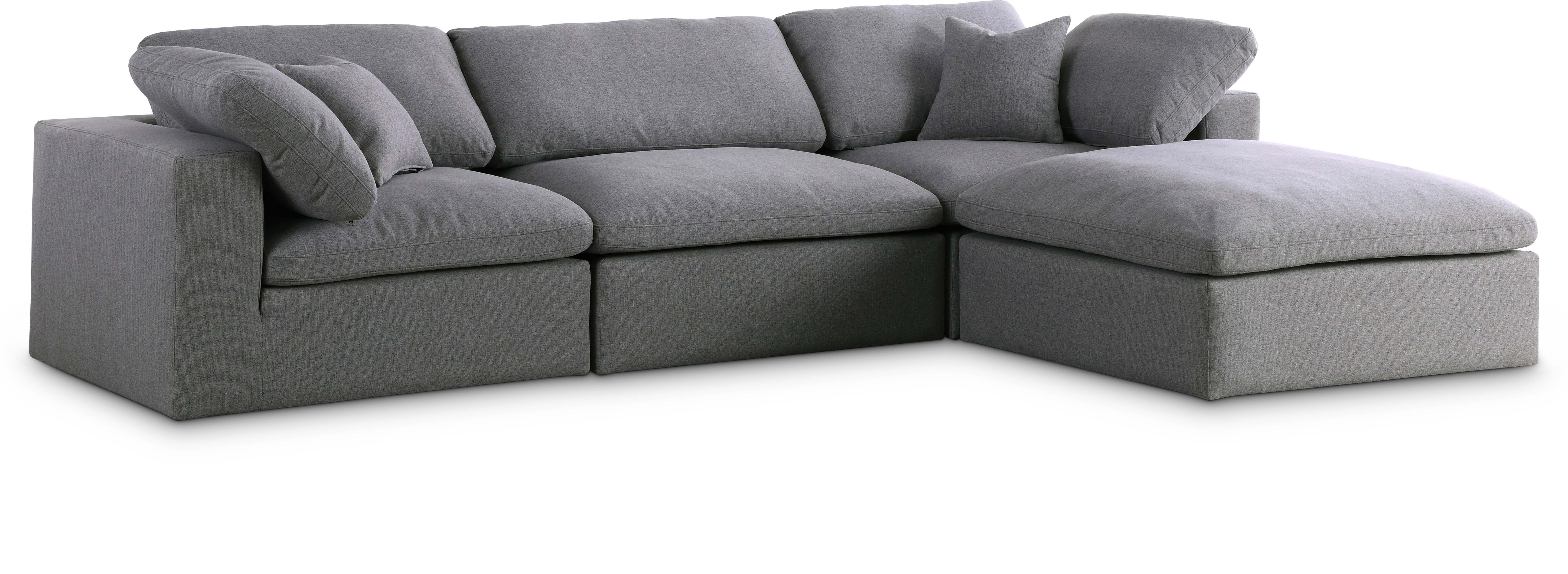 Serene - 4 Piece Modular Sectional With Chaise - Gray