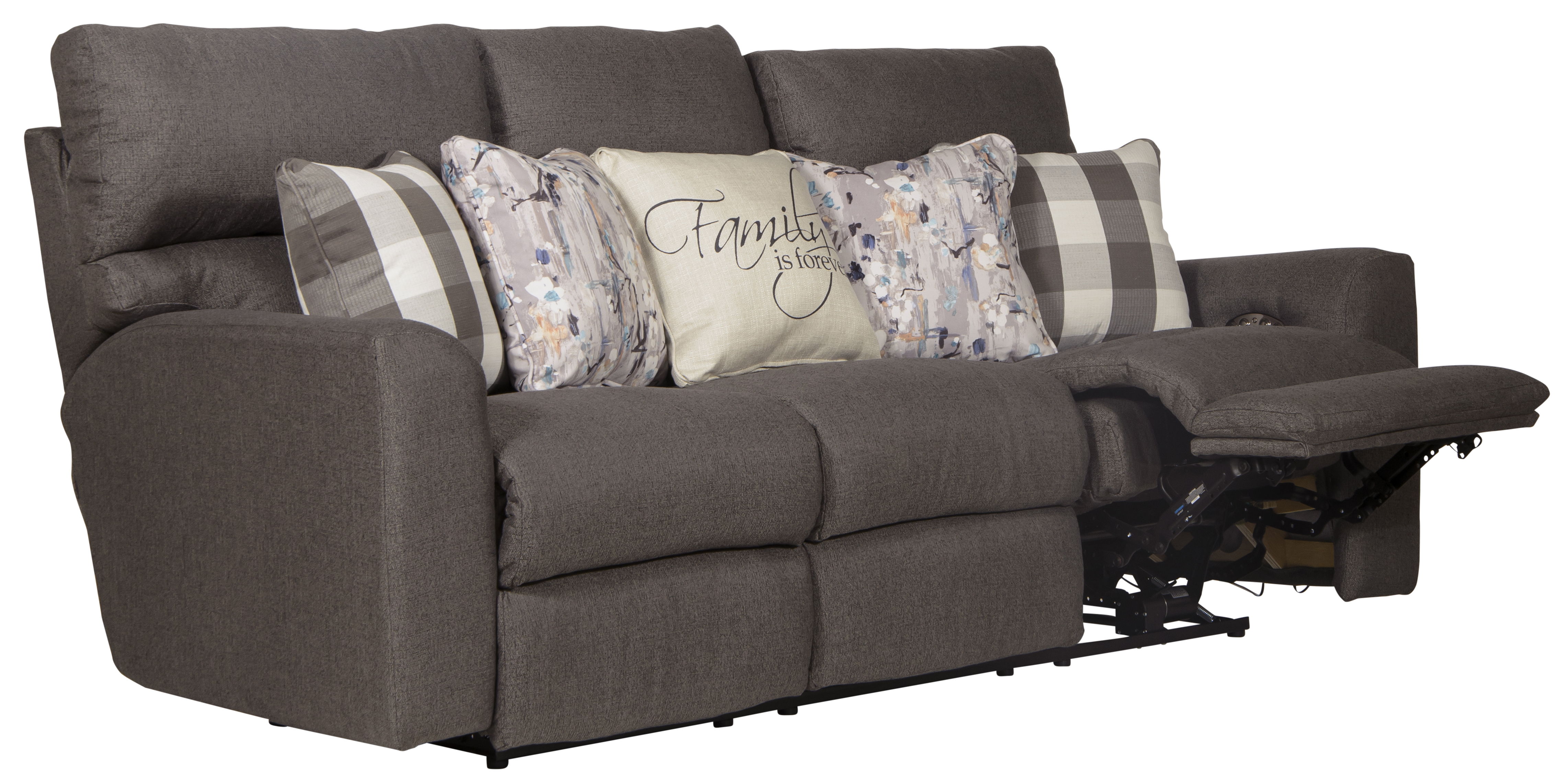Searsport - Power Reclining Sofa With Power Adjustable Headrest - Metal / Dark Gray