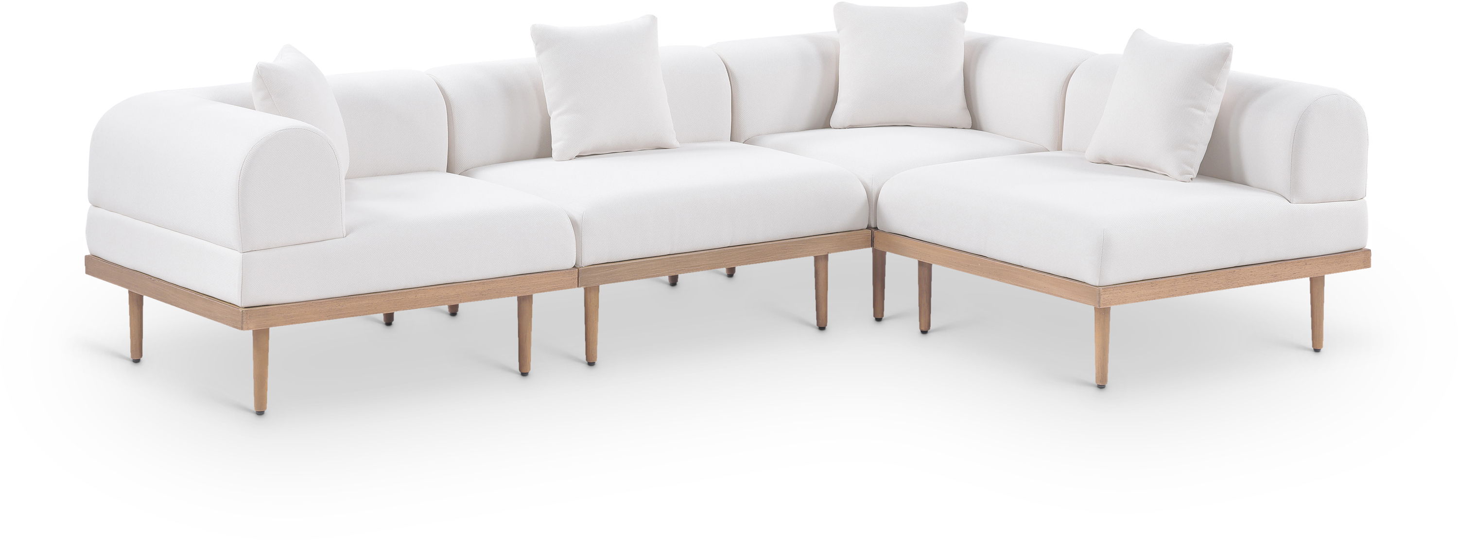 4 Pc · Resilient Water Resistant Fabric 106.5" Outdoor Patio Modular Sectional