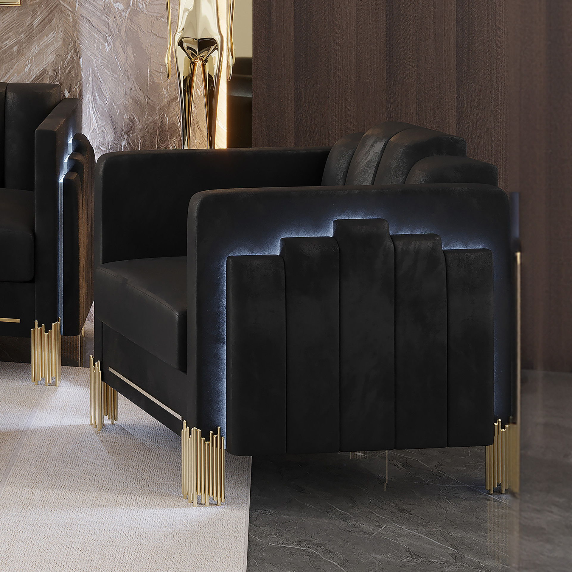 Empire - Lighted Chair - Black, black, view 7