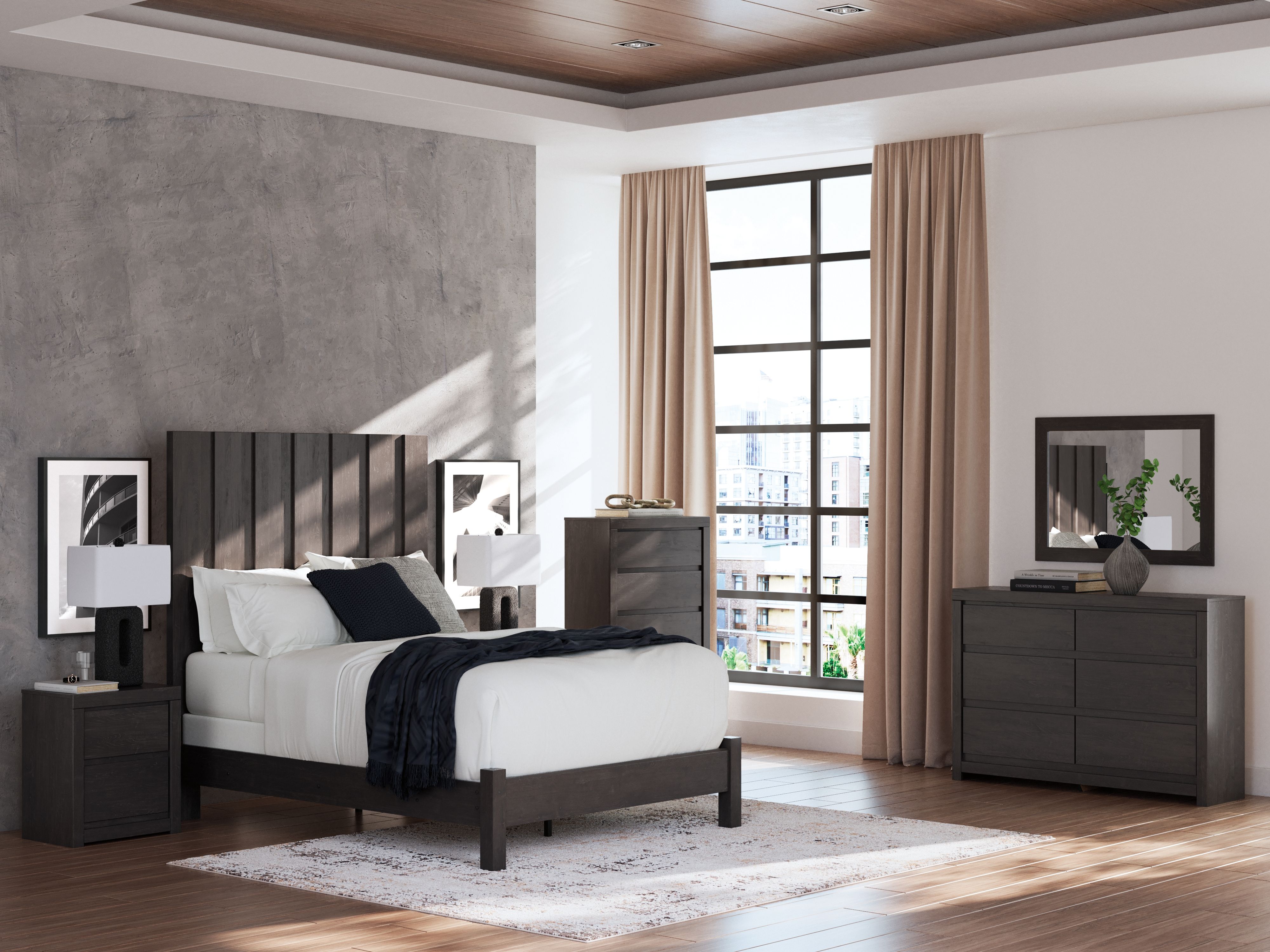Ashley Furniture Fraluna - Six Drawer Dresser - Charcoal - Image 11