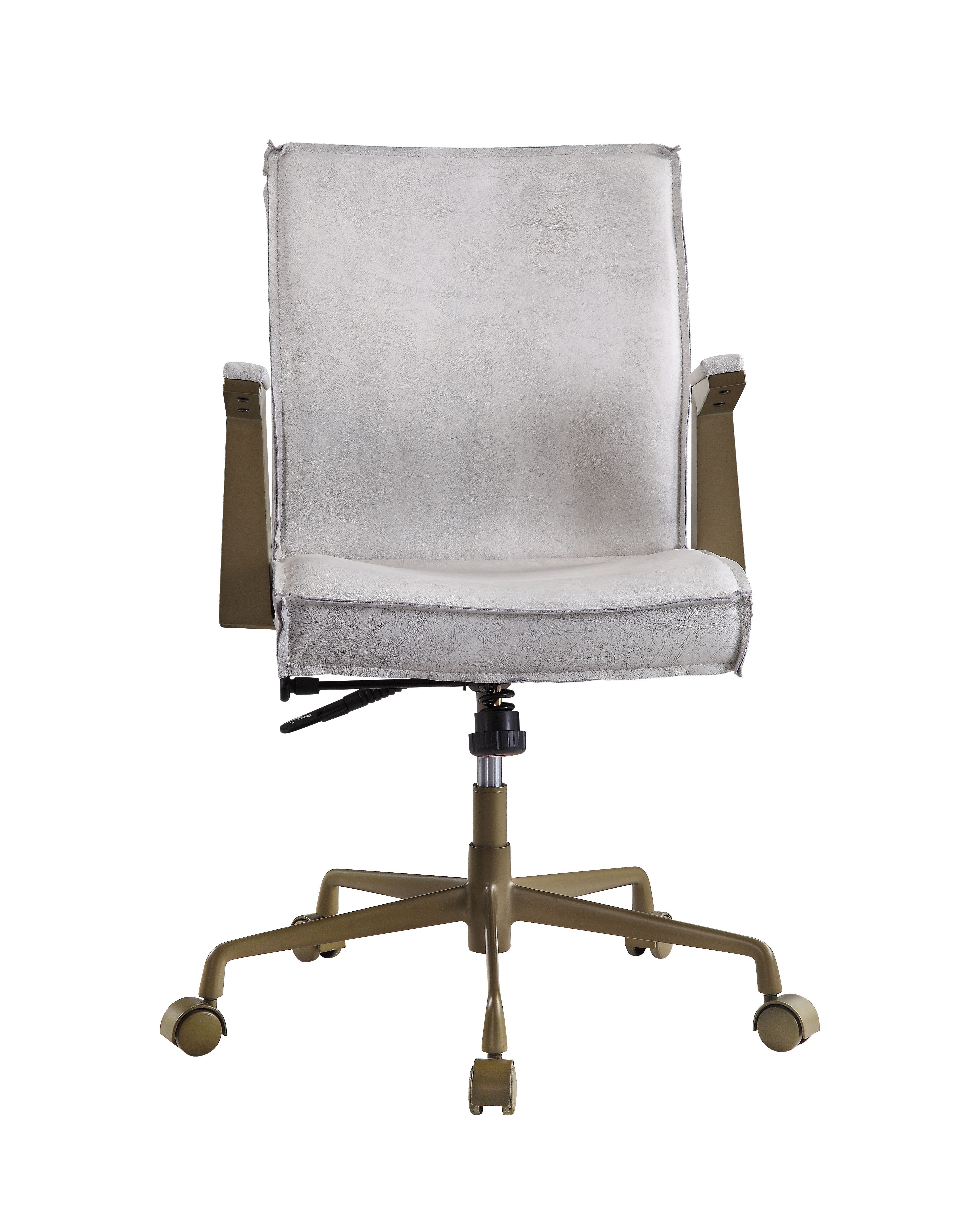 Attica - Office Chair - Vintage White Top Grain Leather, white, view 2