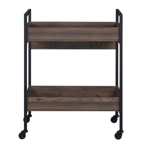 Jerrick - Serving Cart - Walnut & Black, dark brown, view 3