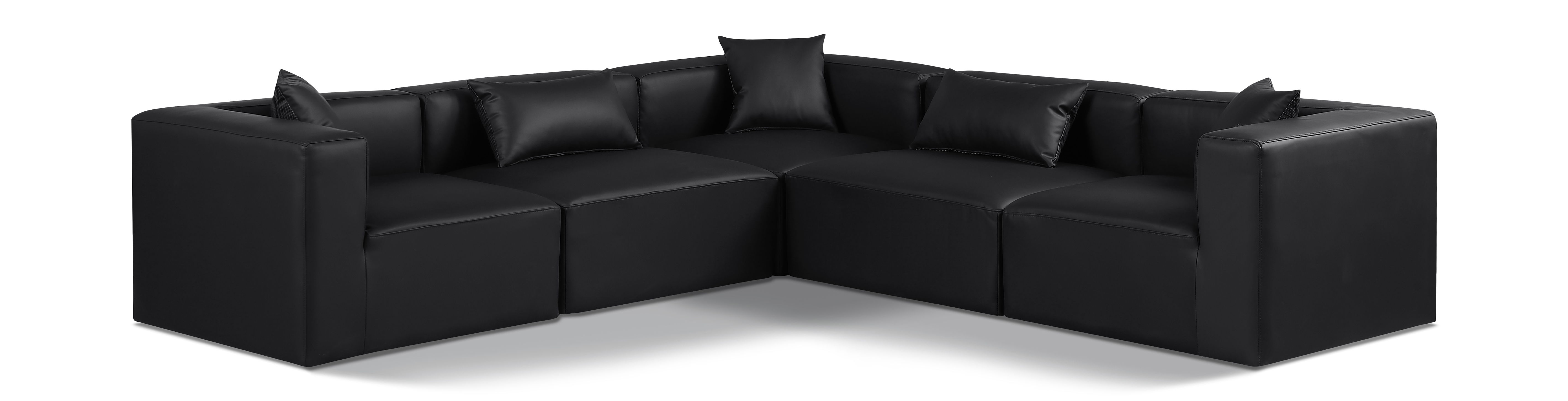 Cube - 5 Piece Modular Corner Sectional - Black