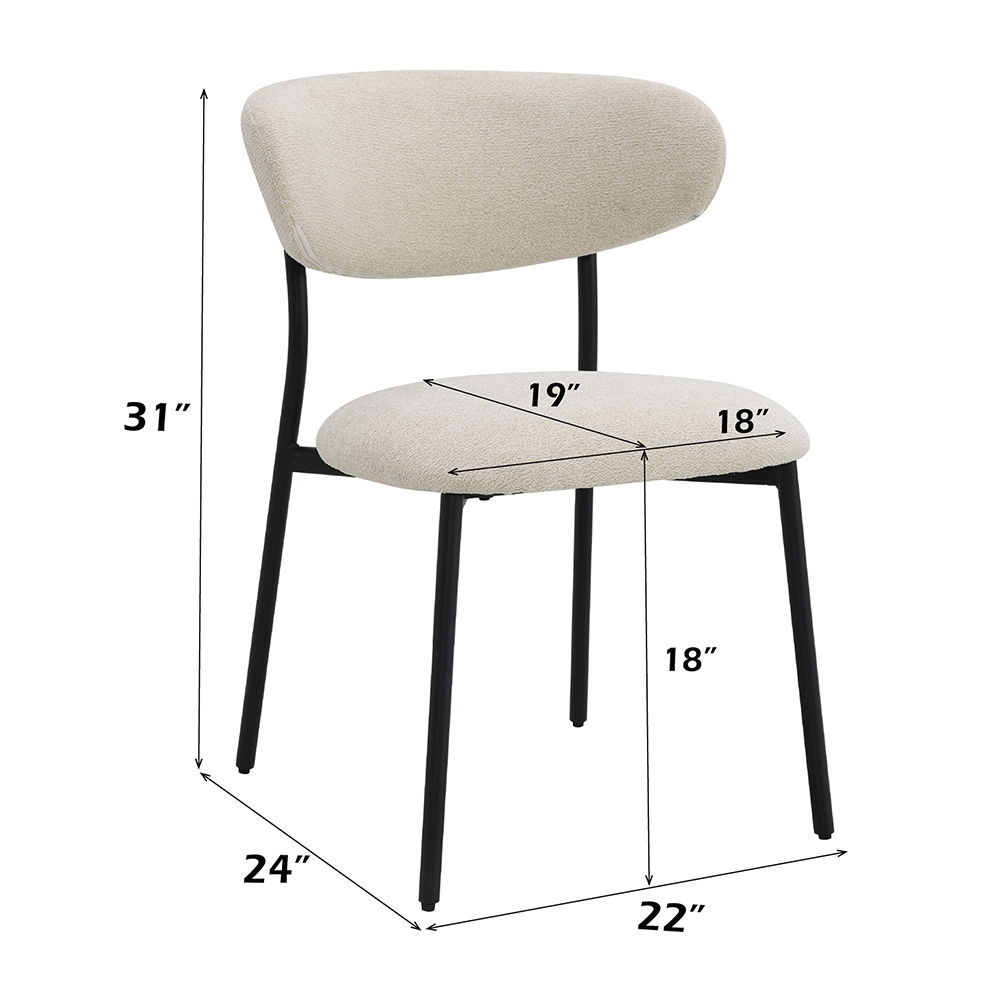 Jirina - Side Chair (Set of 2) - Beige Chenille, beige, view 6