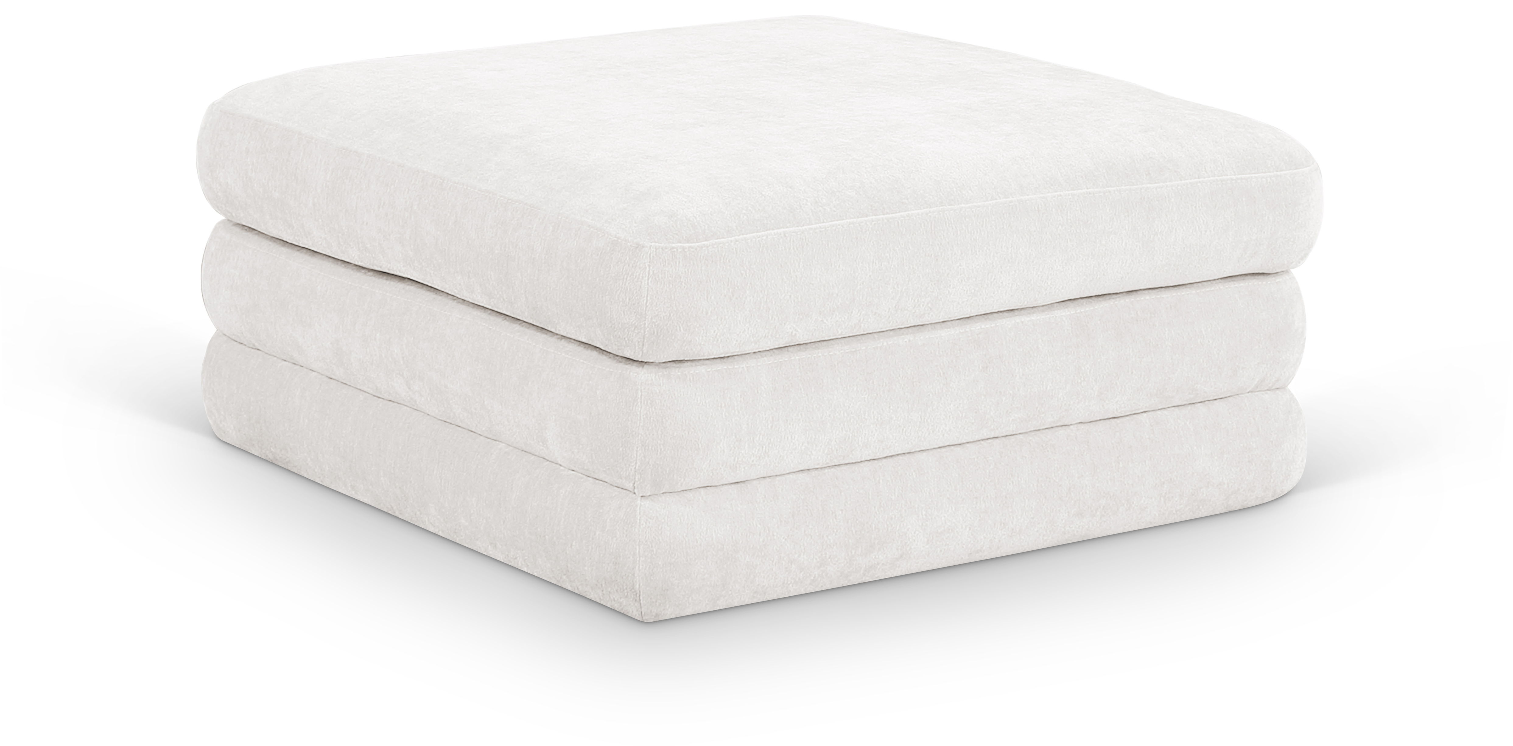 Chenille Fabric Upholstered Modular Ottoman