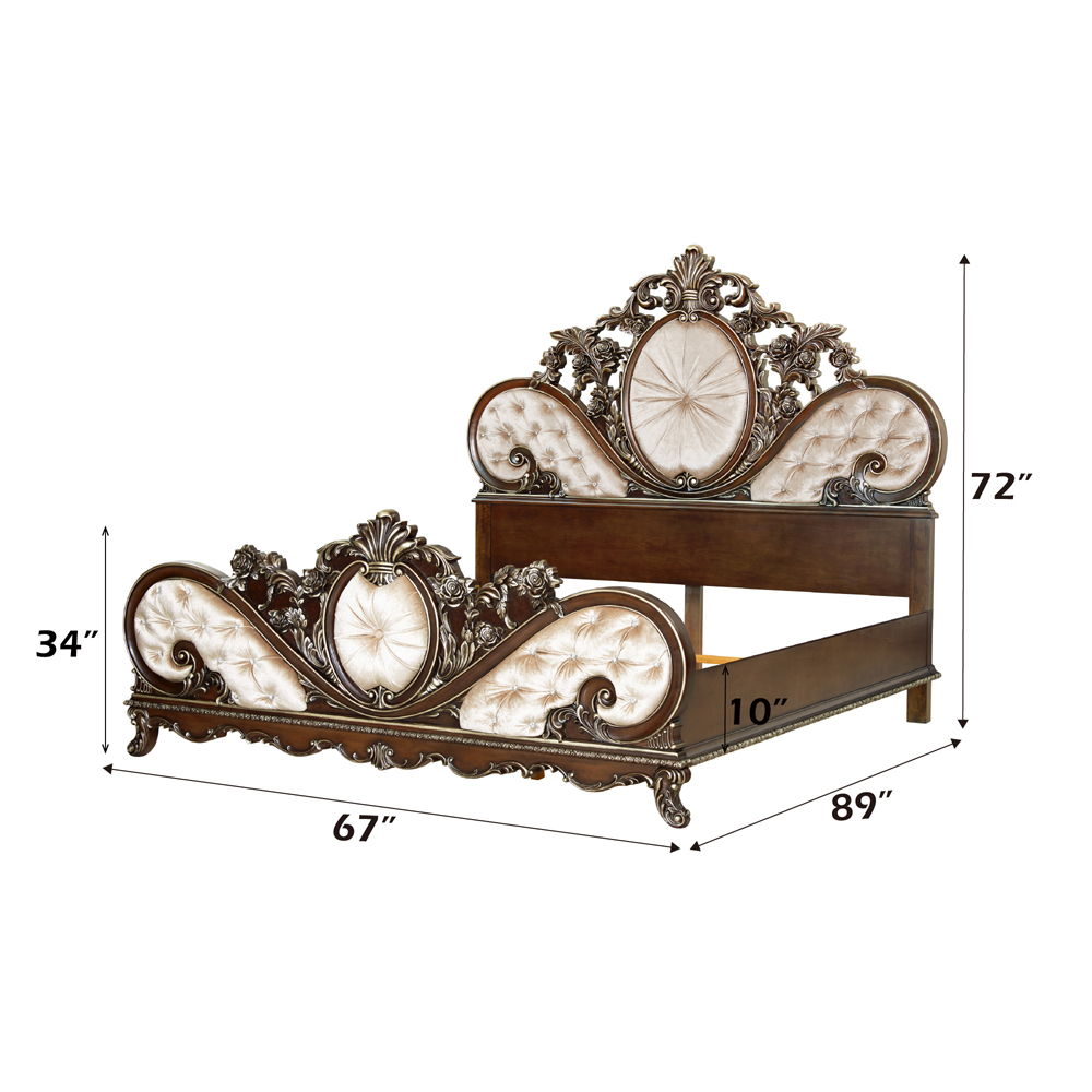 Devany - Queen Bed - Cream Fabric & Cherry, beige, view 8