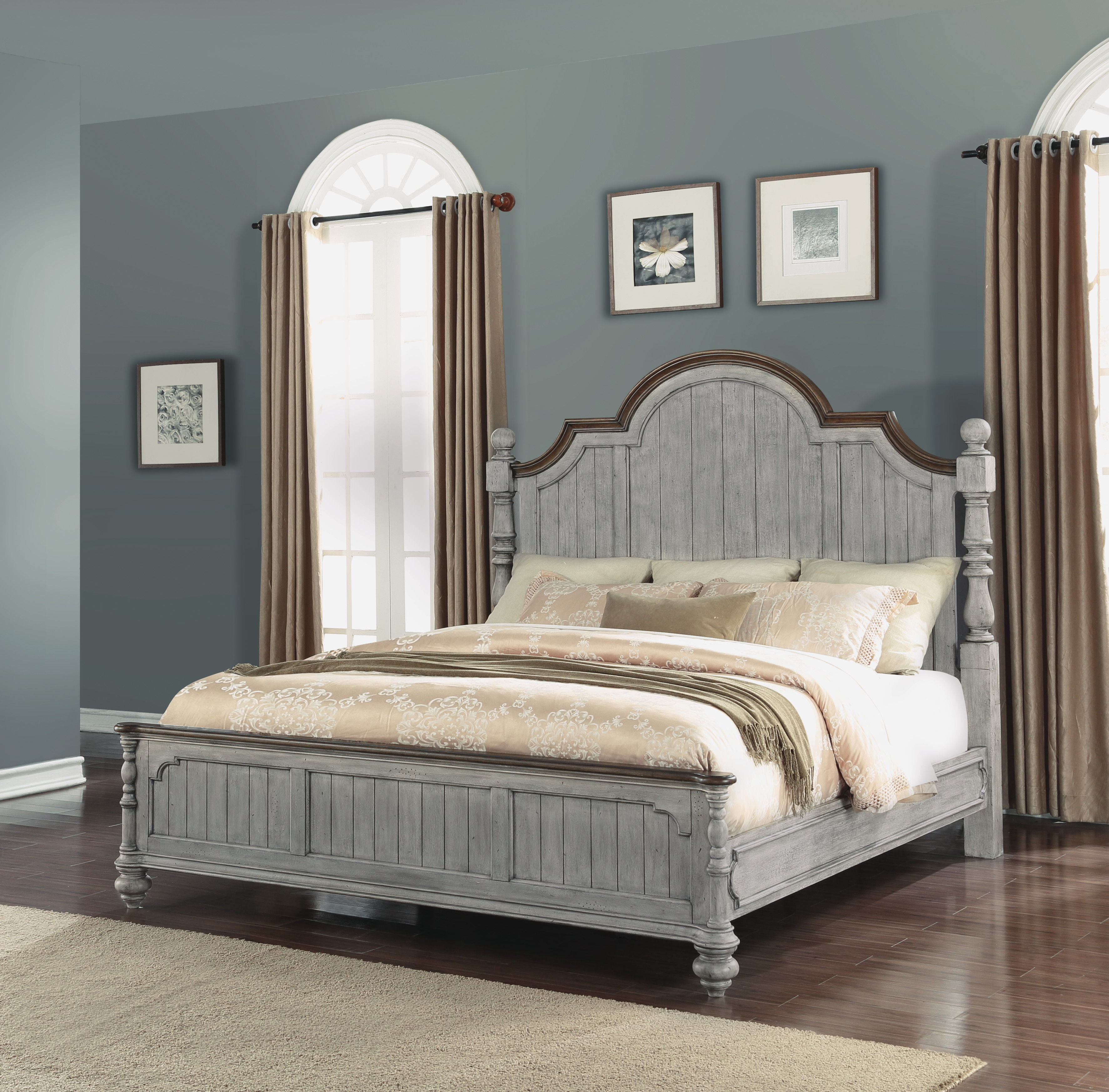 Plymouth - King Poster Bed - Gray, gray, view 6