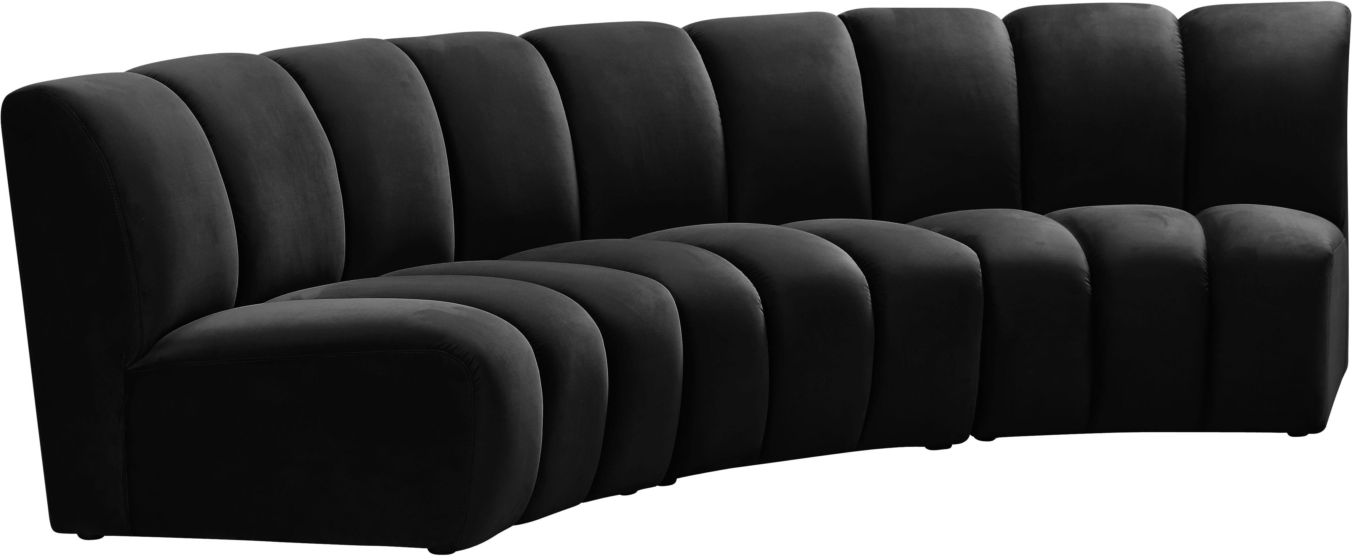Infinity - 3 Piece Fabric Modular Sectional - Black