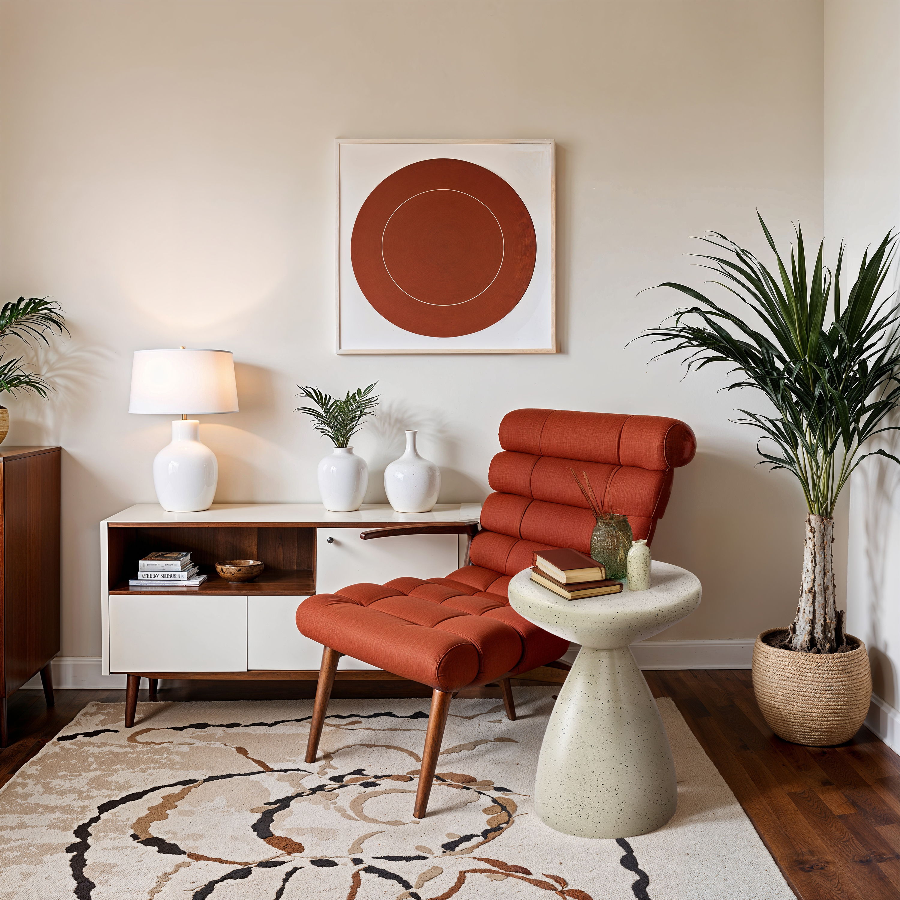 Anika - Iron Terrazzo End Table - Cream