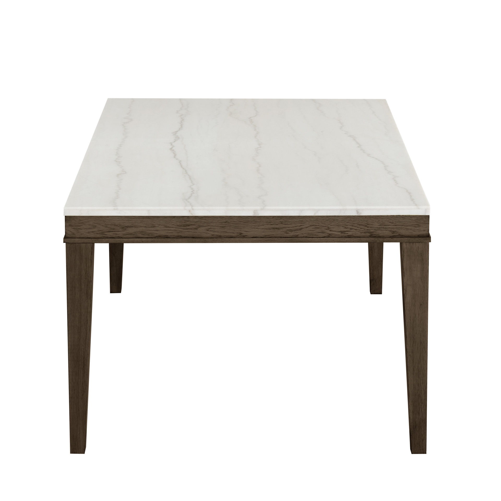 Essence - 70" Rectangle Dining Table With Marble Top - Brown, dark brown, view 3