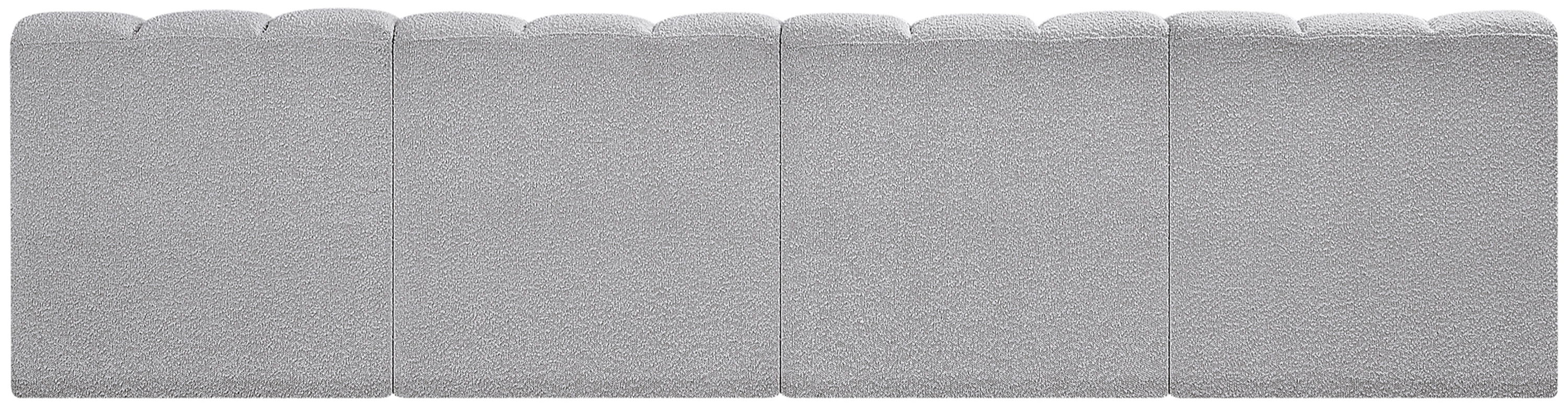 Arc - Boucle Fabric 4 Pieces Modular Sofa - Gray