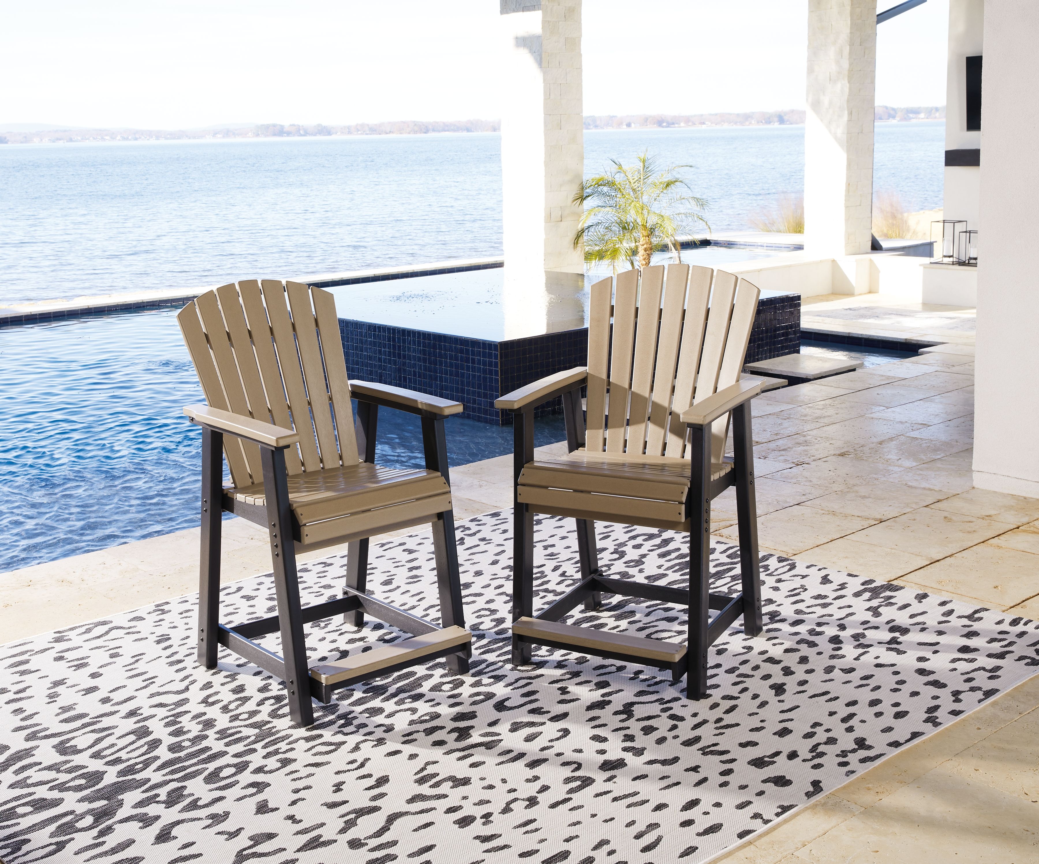Ashley Furniture Fairen Trail - 5 Pc. - Counter Dining Set - Black / Driftwood - Image 3