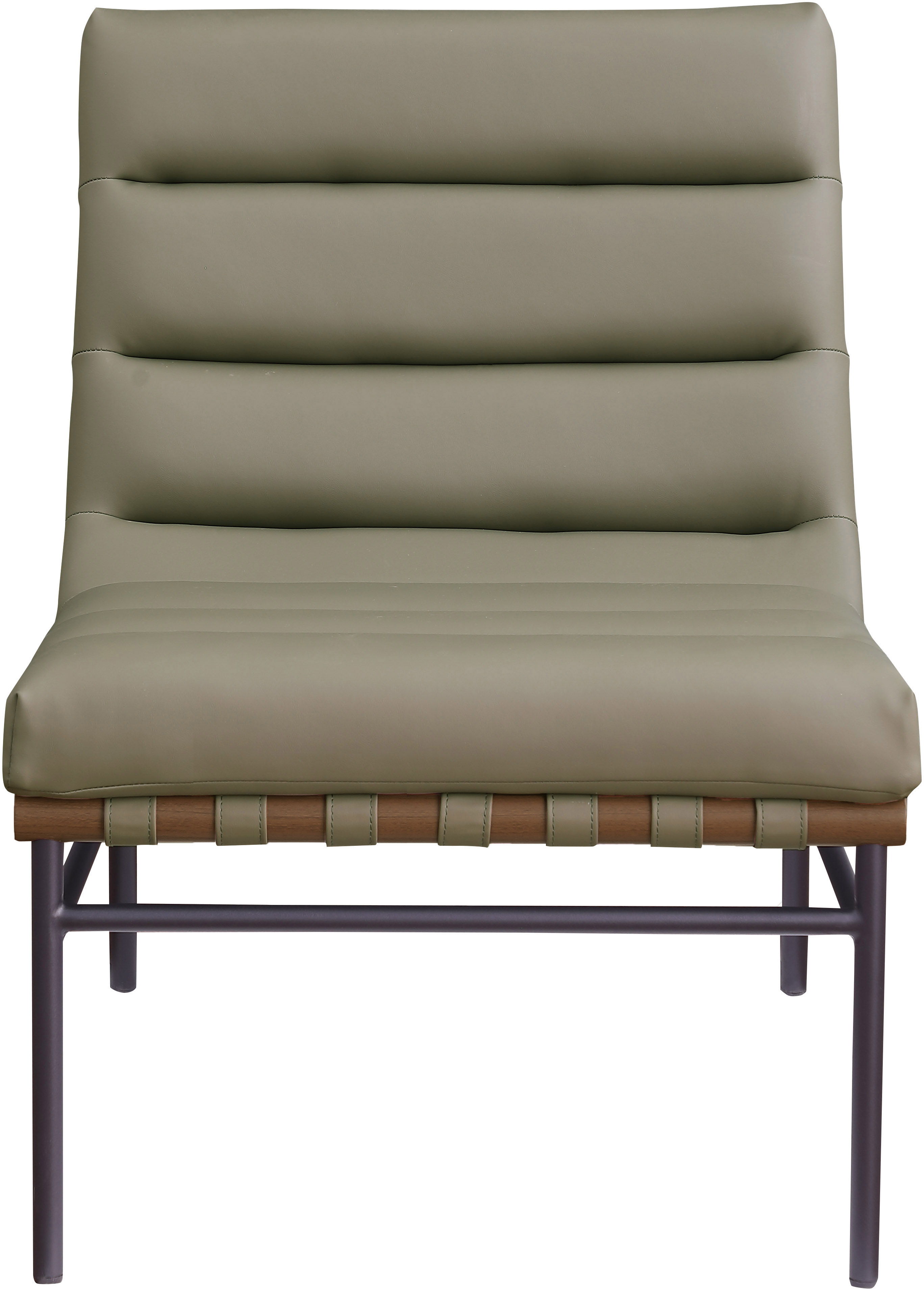 Burke - Faux Leather Accent Chair - Olive