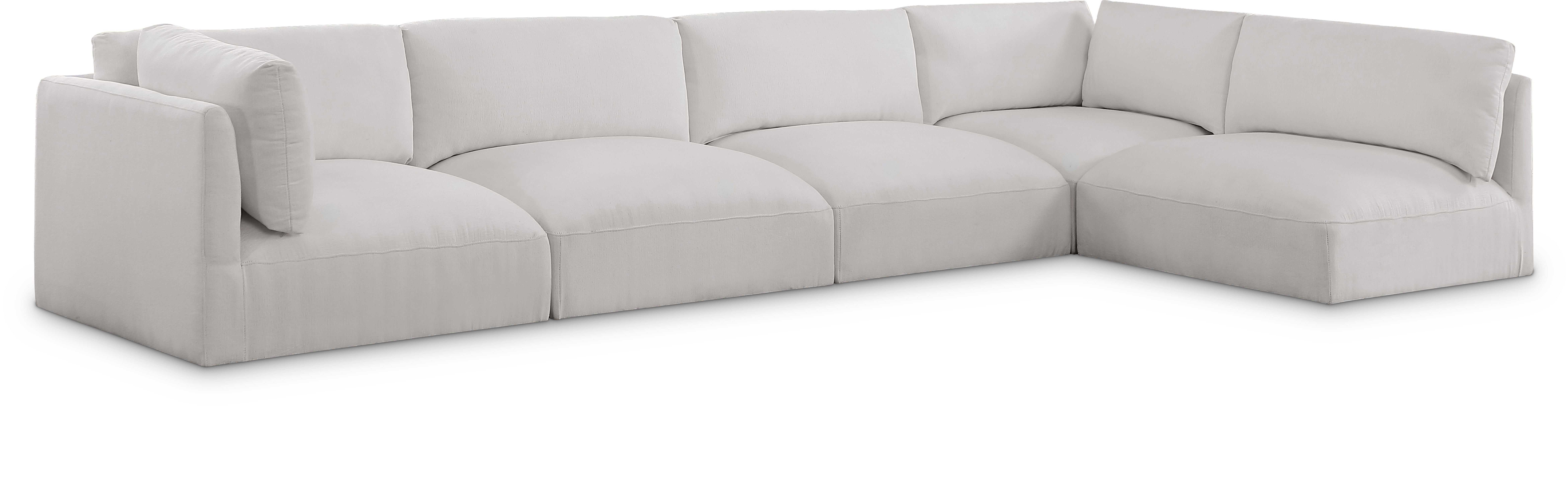 Ease - 5 Piece Modular Sectional - Cream