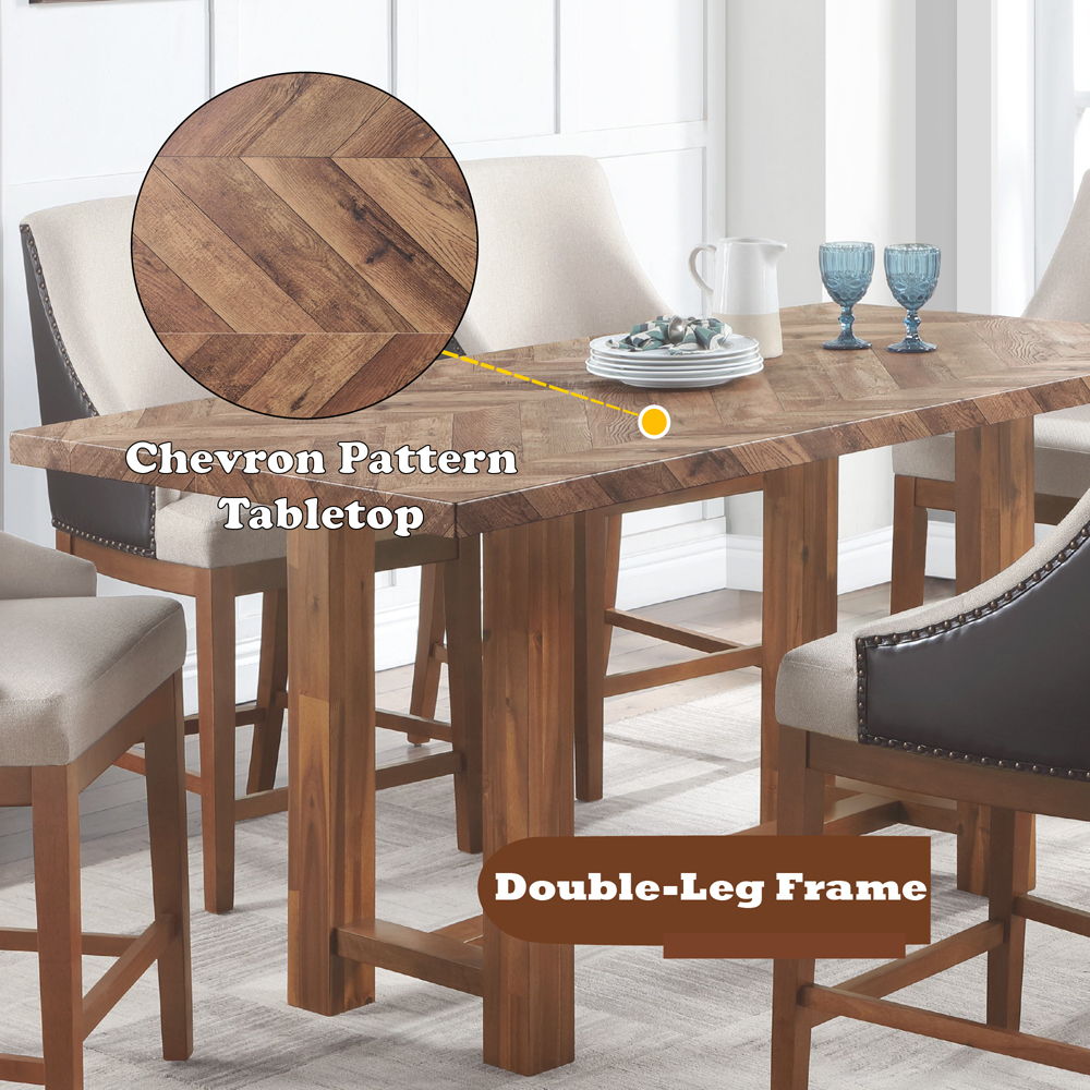 Gilsea - Counter Height Table - Brown, light brown, view 6