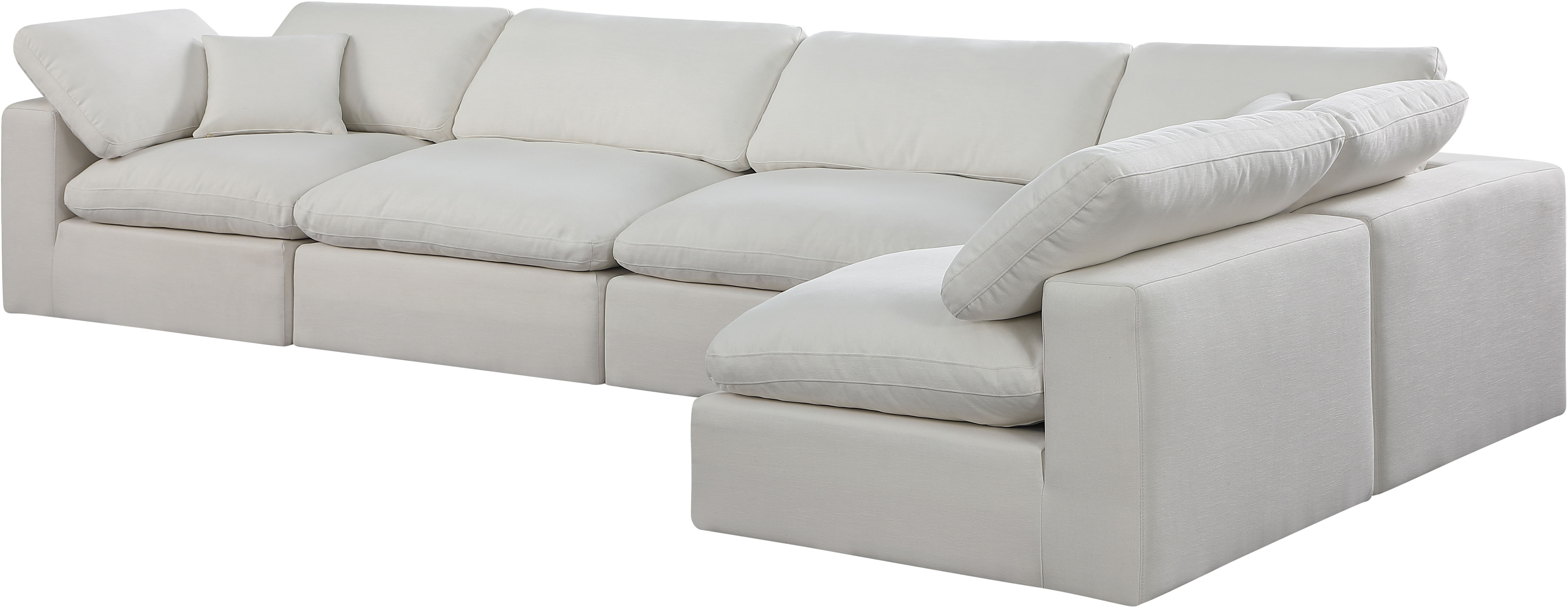 Comfy - 5 Piece Linen Modular Sectional - Light Gray