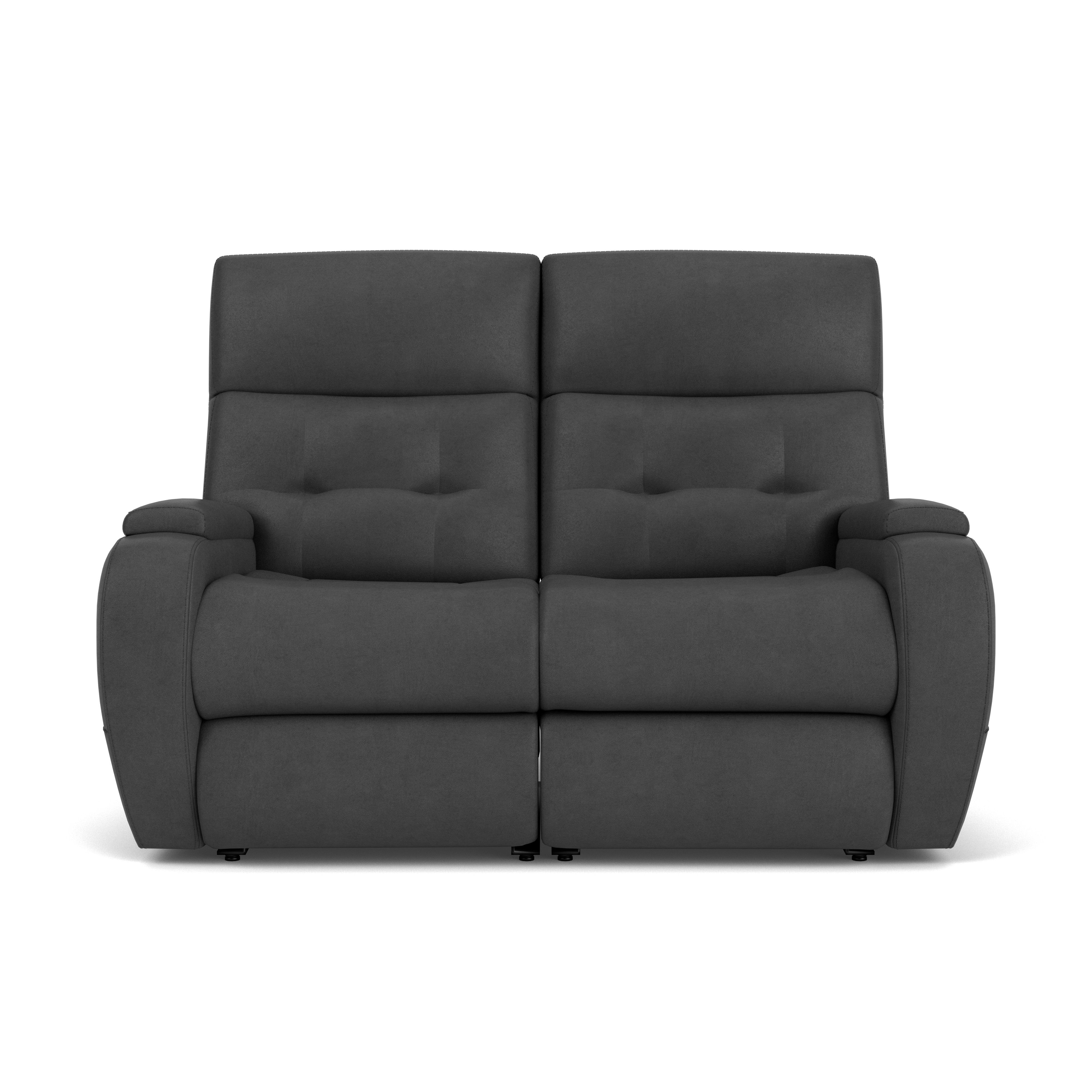 Strait - Leather Power Reclining Loveseat With Power Headrests, white, view 4