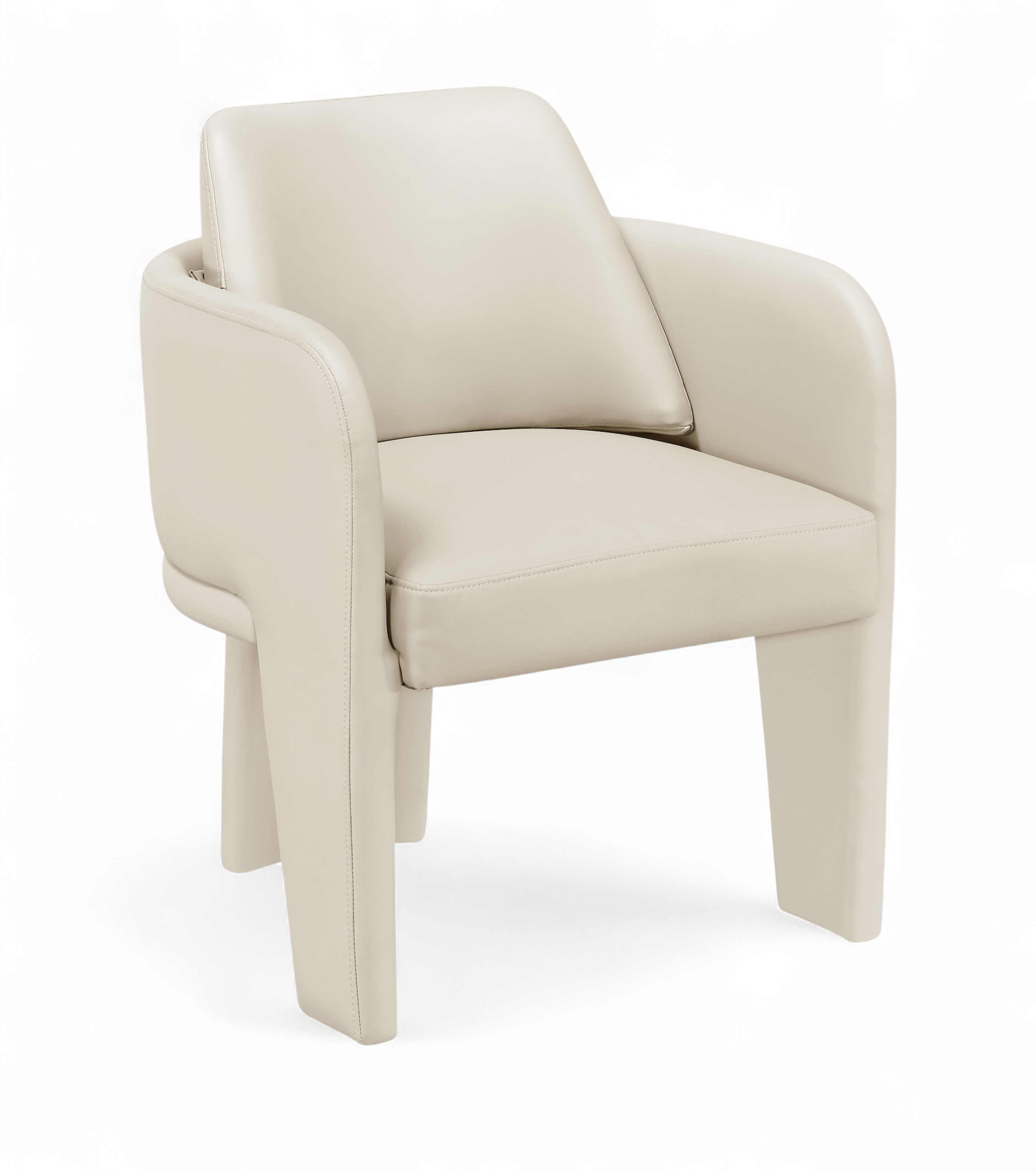Vanda - Vegan Leather Upholstered Dining Chair - Cream