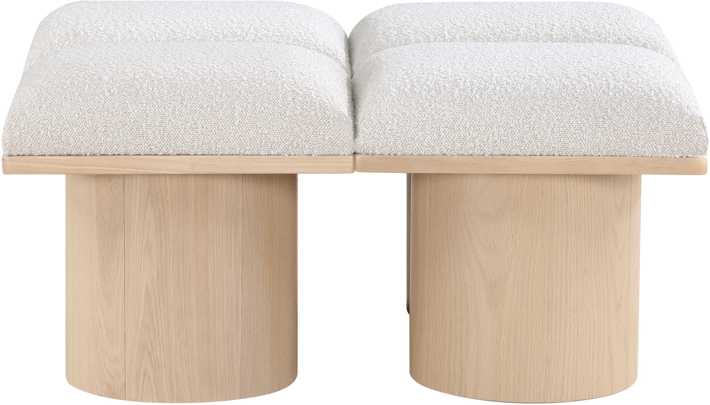 Pavilion - 36" 4 Piece Modular Bench With Natural Base - Cream