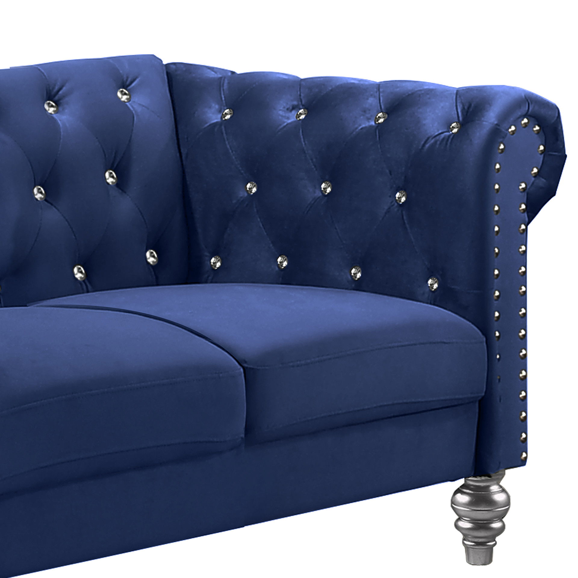 Emma Crystal - Loveseat - Royal Blue