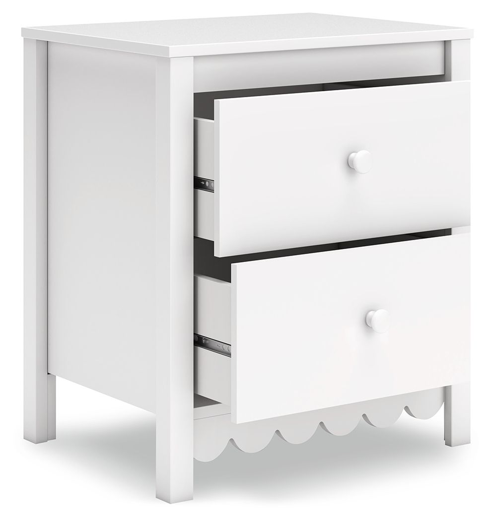 Hallityn - Two Drawer Night Stand - White, white, view 5