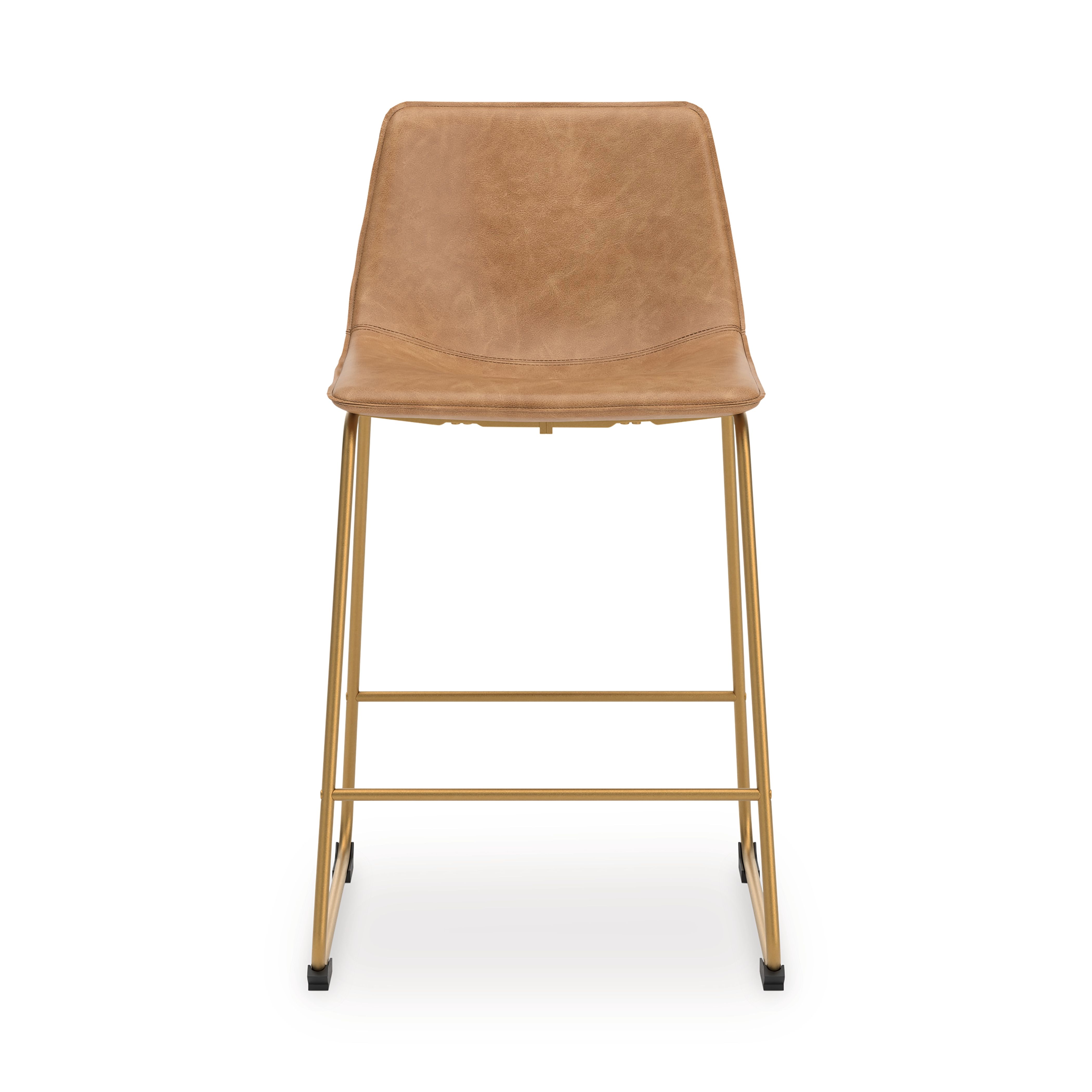 Ciabori - Tall Upholstered Barstool (Set of 2) - Toast / Gold