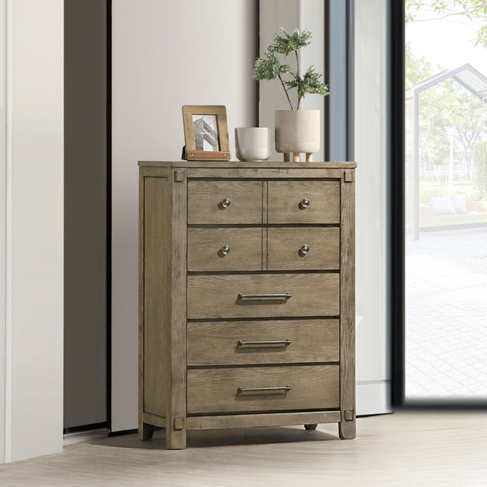 Colton - Chest - Antique White Oak, dark brown
