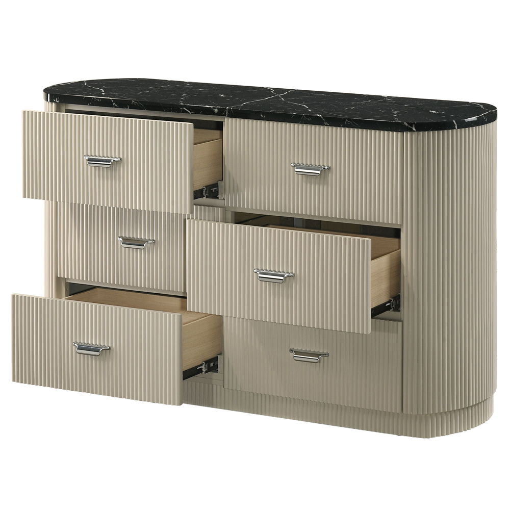 Travonte - Dresser - Gray / Beige, beige, view 4