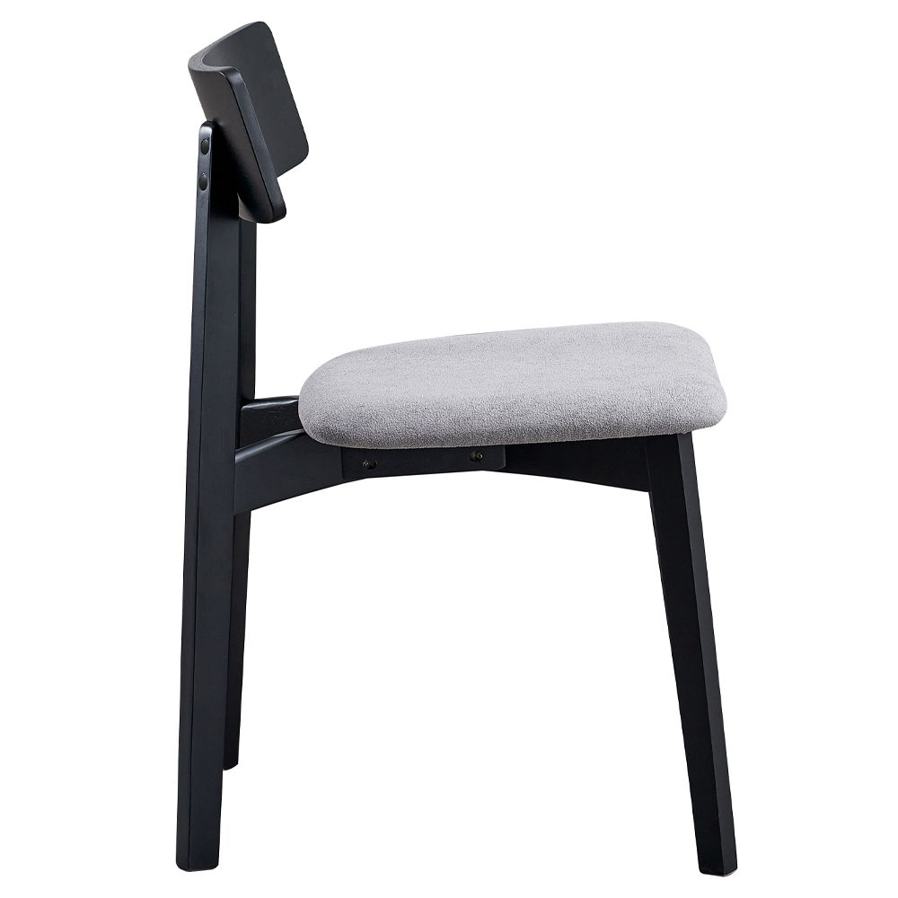 Real - Side Chair (Set of 2) - Gray Linen & Black, black, view 3