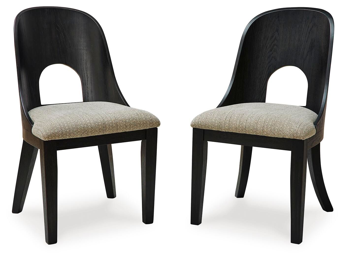 Rowanbeck – Dining Upholstered Side Chair (Set of 2) – Gray / Black