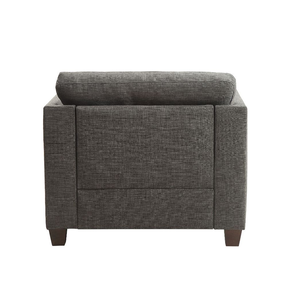 Laurissa - Chair With 3 Pillows - Light Charcoal Linen, dark gray, view 3