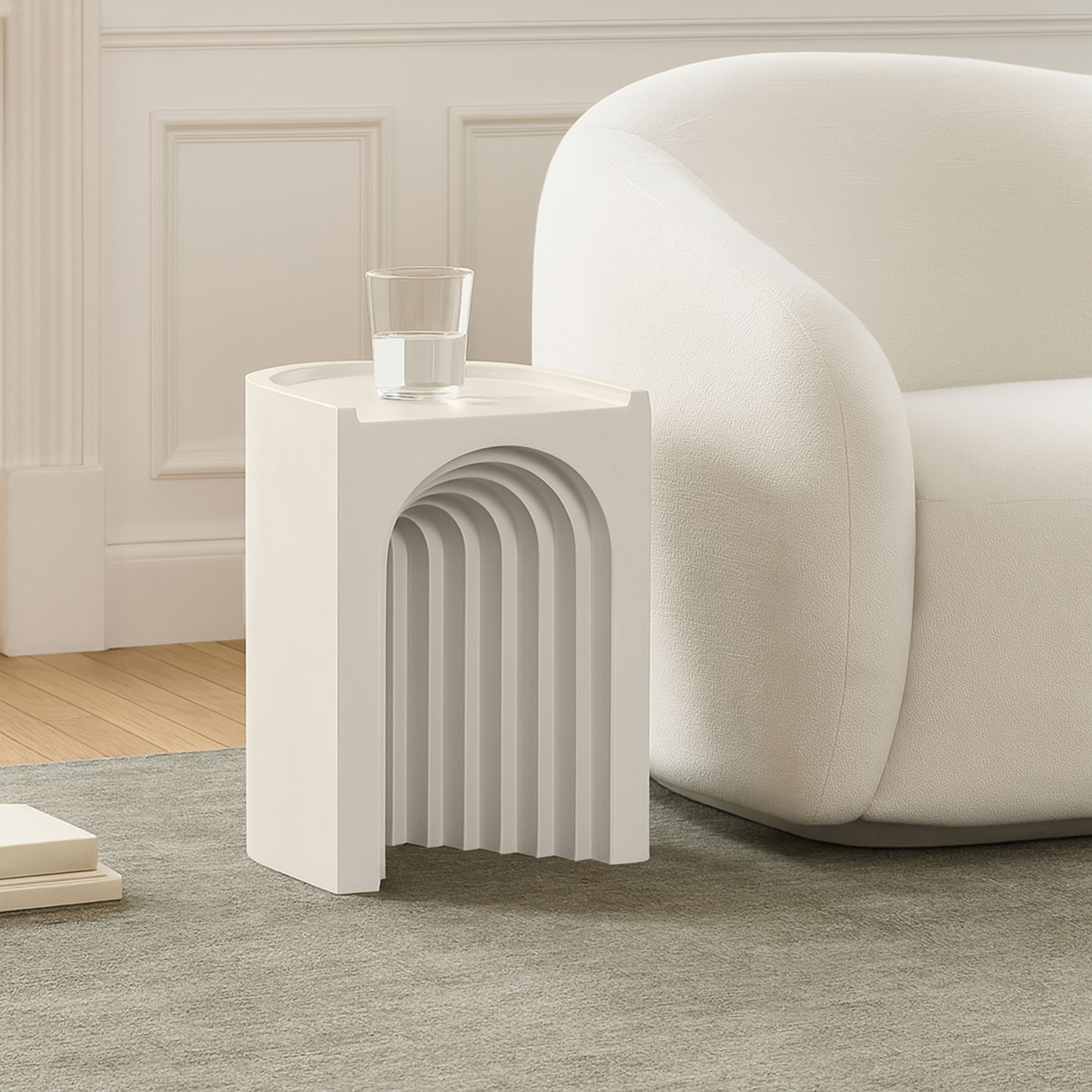 Avenda - Concrete End Table - Taupe