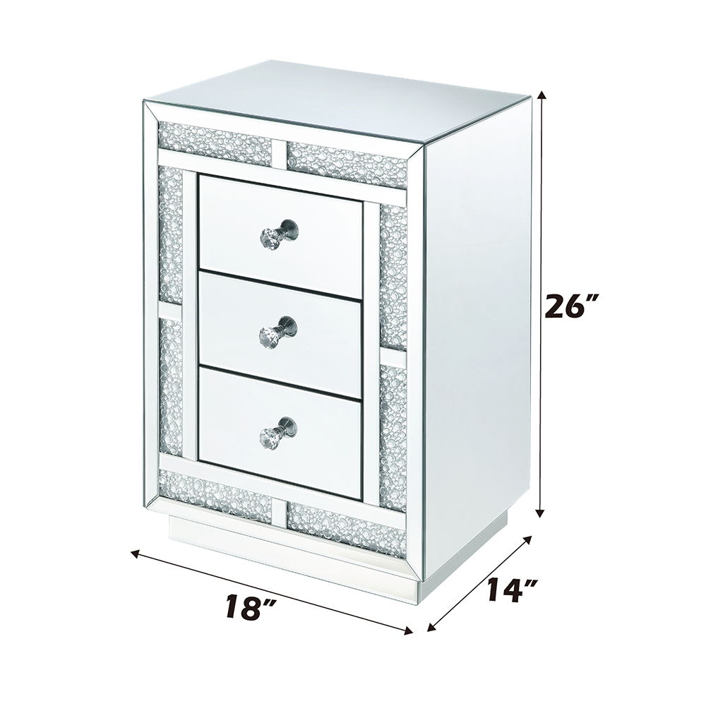 Mallika - Accent Table - Mirrored & Faux Crystals, silver, view 5