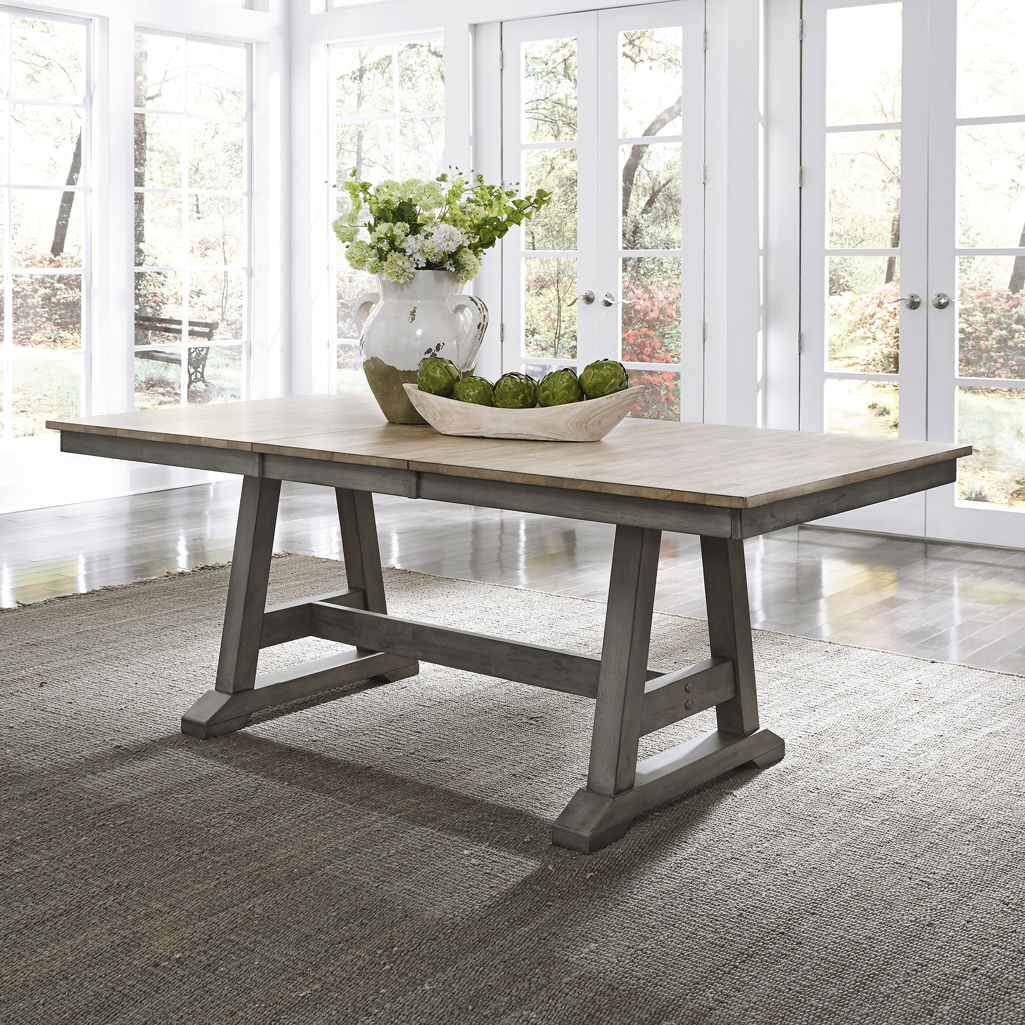 Liberty Furniture Lindsey Farm - Trestle Table - Dark Gray