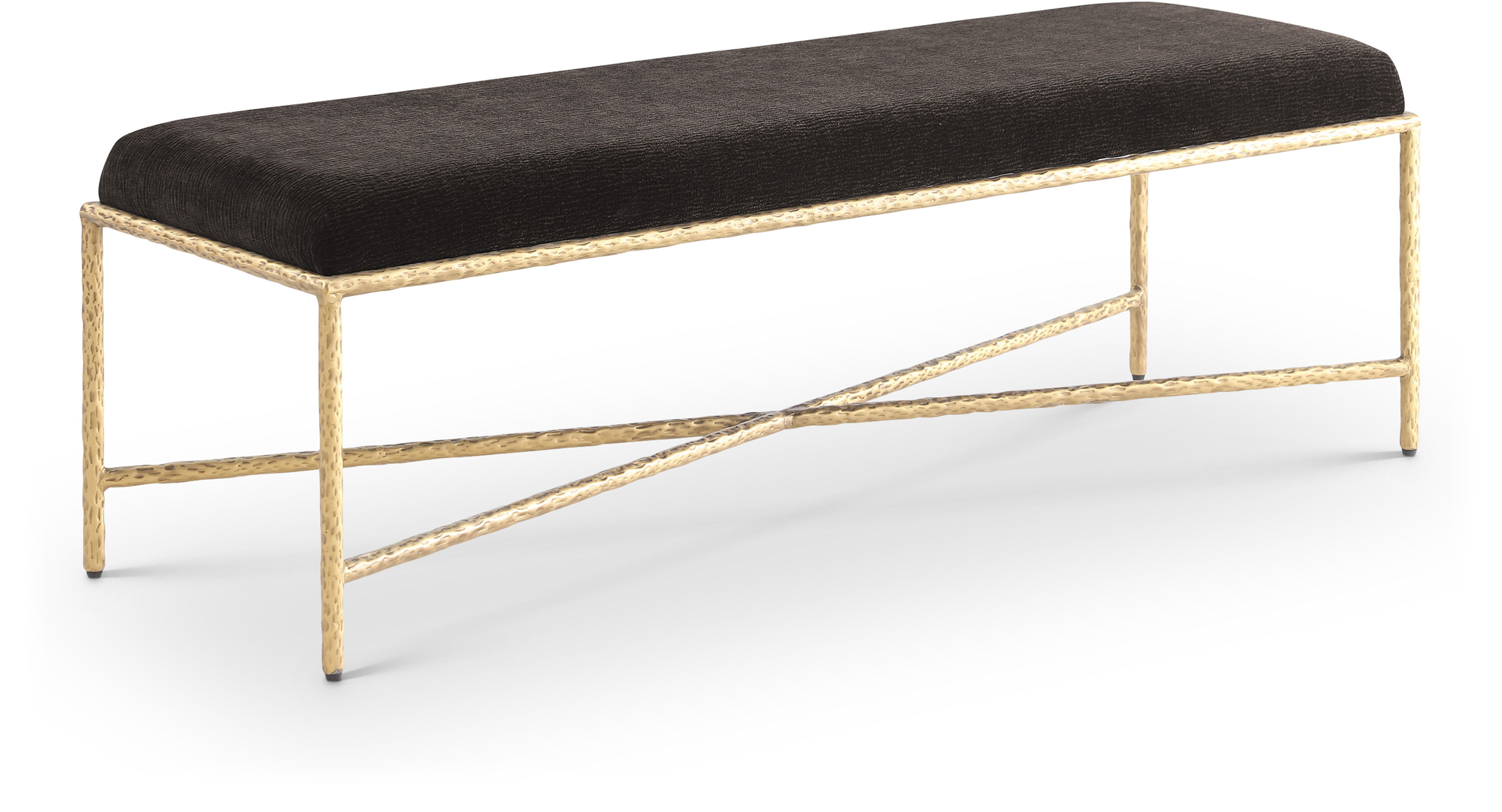 Valley - 54" Bench With Gold Frame - Brown