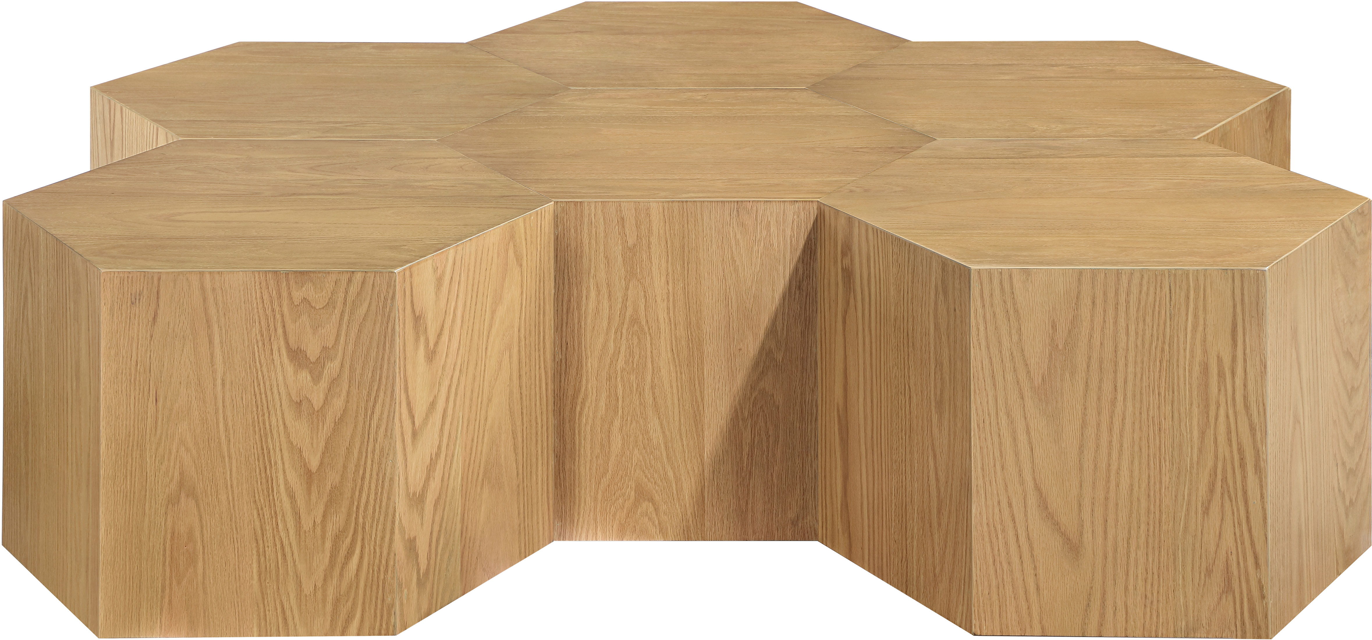 Eternal - 6 Piece Oak Wood Modular Coffee Table - Natural