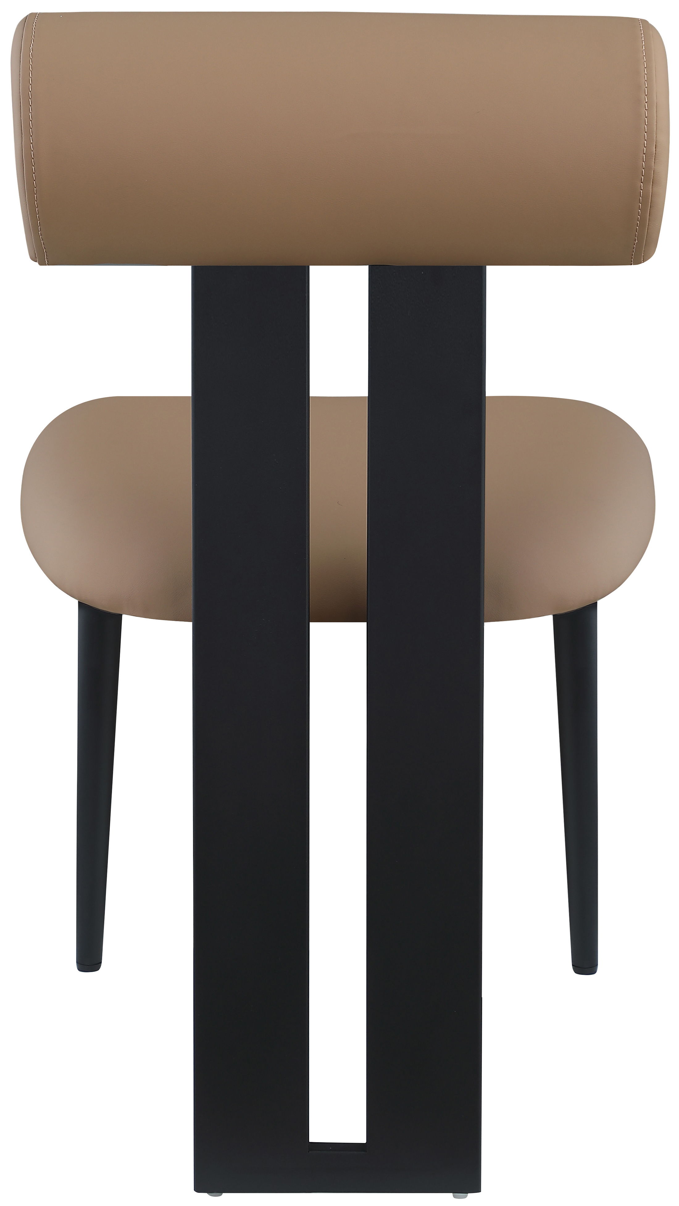 Dario - Faux Leather Dining Chair With Black Frame (Set of 2) - Tan