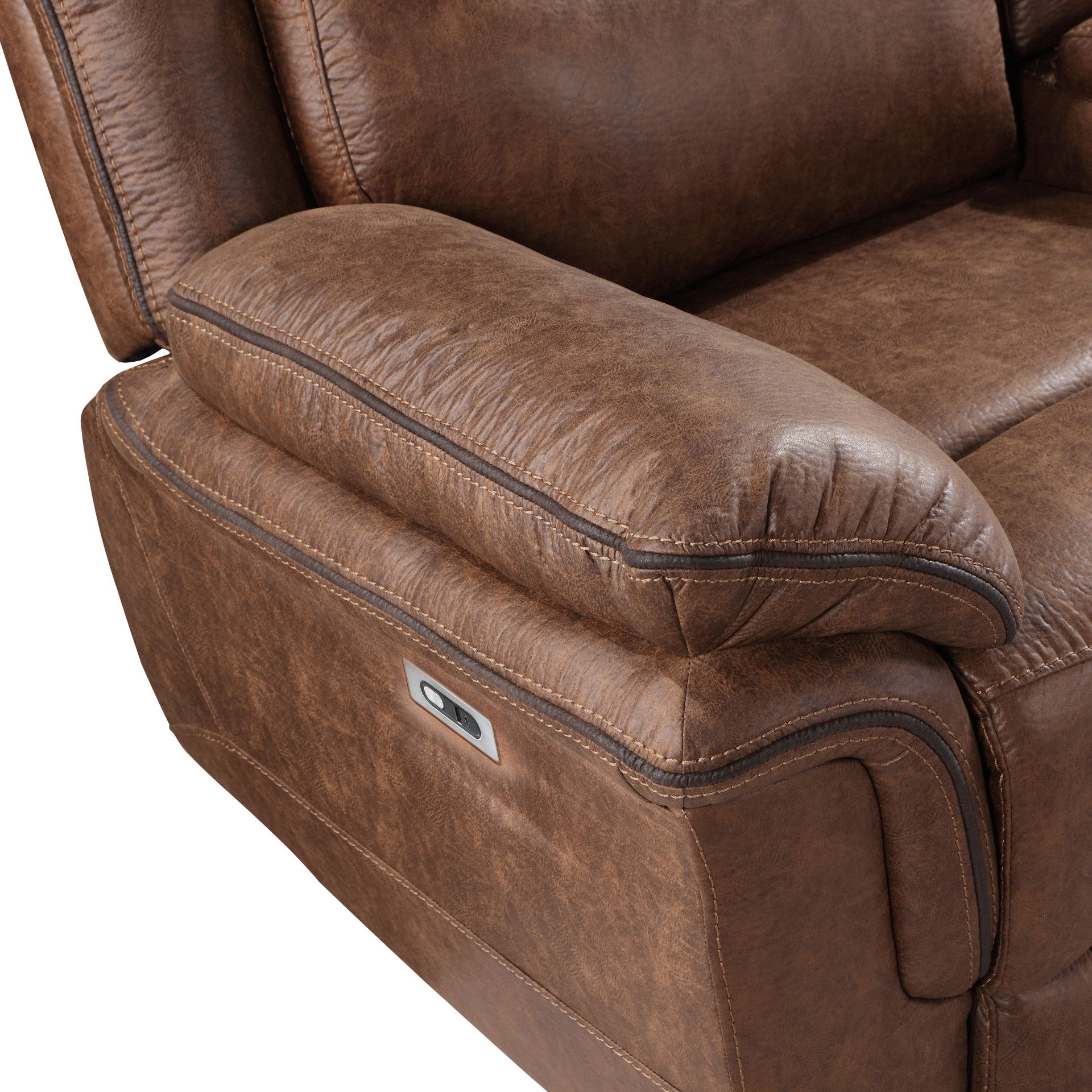 Ryland - Glider Recliner With Power Footrest - Brown, dark brown, view 7
