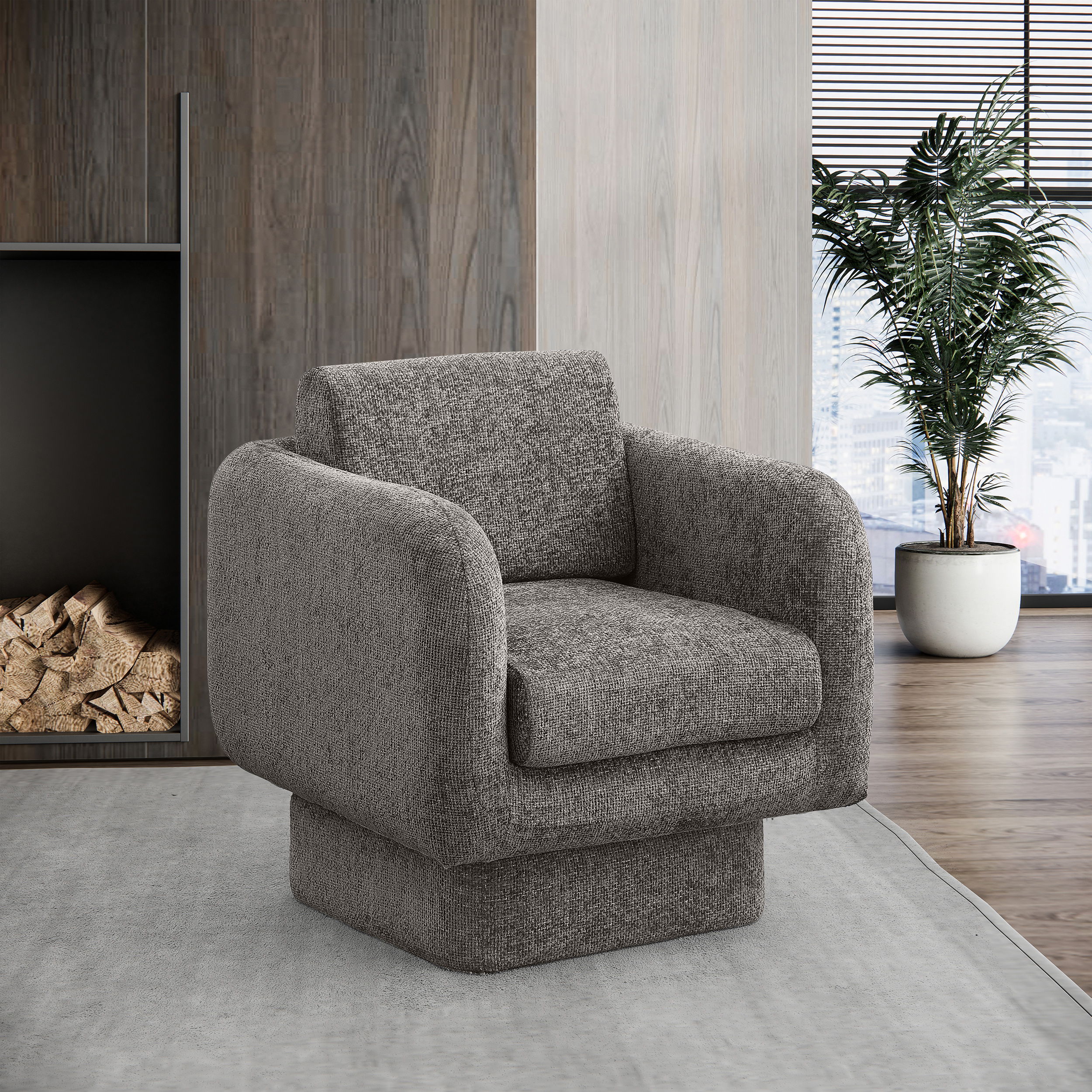 Alessandra - Swivel Accent Chair - Gray